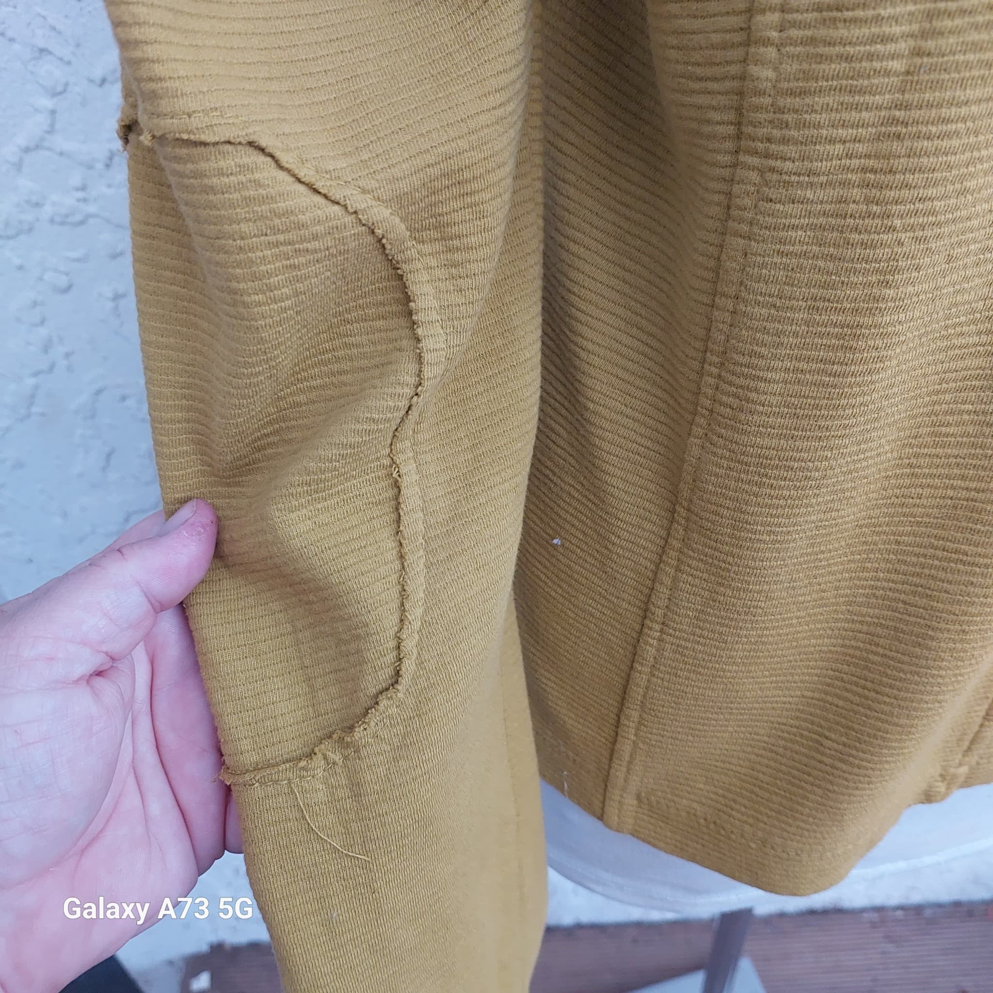 DR. BLOOM Textured Knit Blazer, Mustard Yellow, Size L/XL — photo 9 of 9