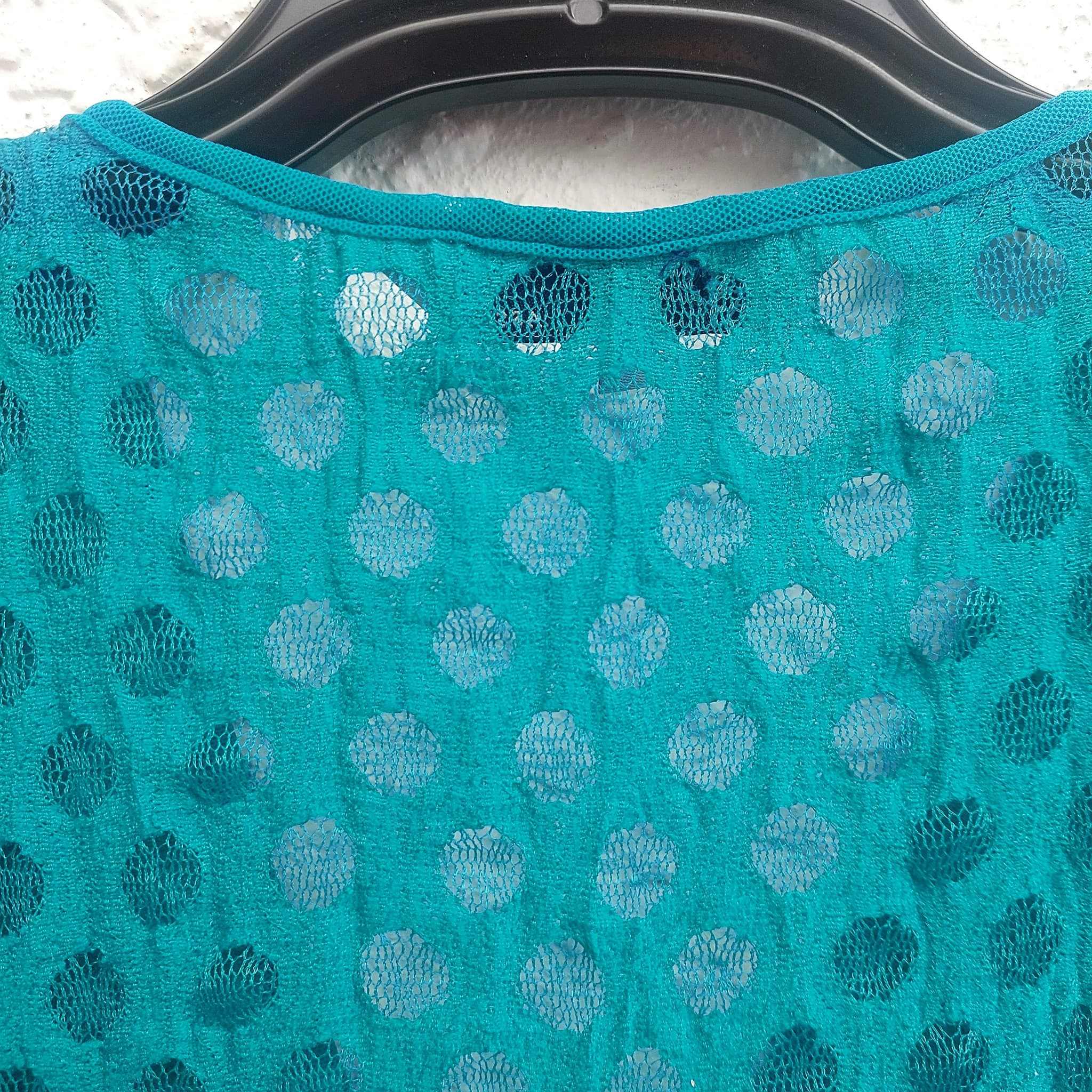 Ella J CLASSIC Lace Cardigan, Teal, Size L — photo 8 of 8