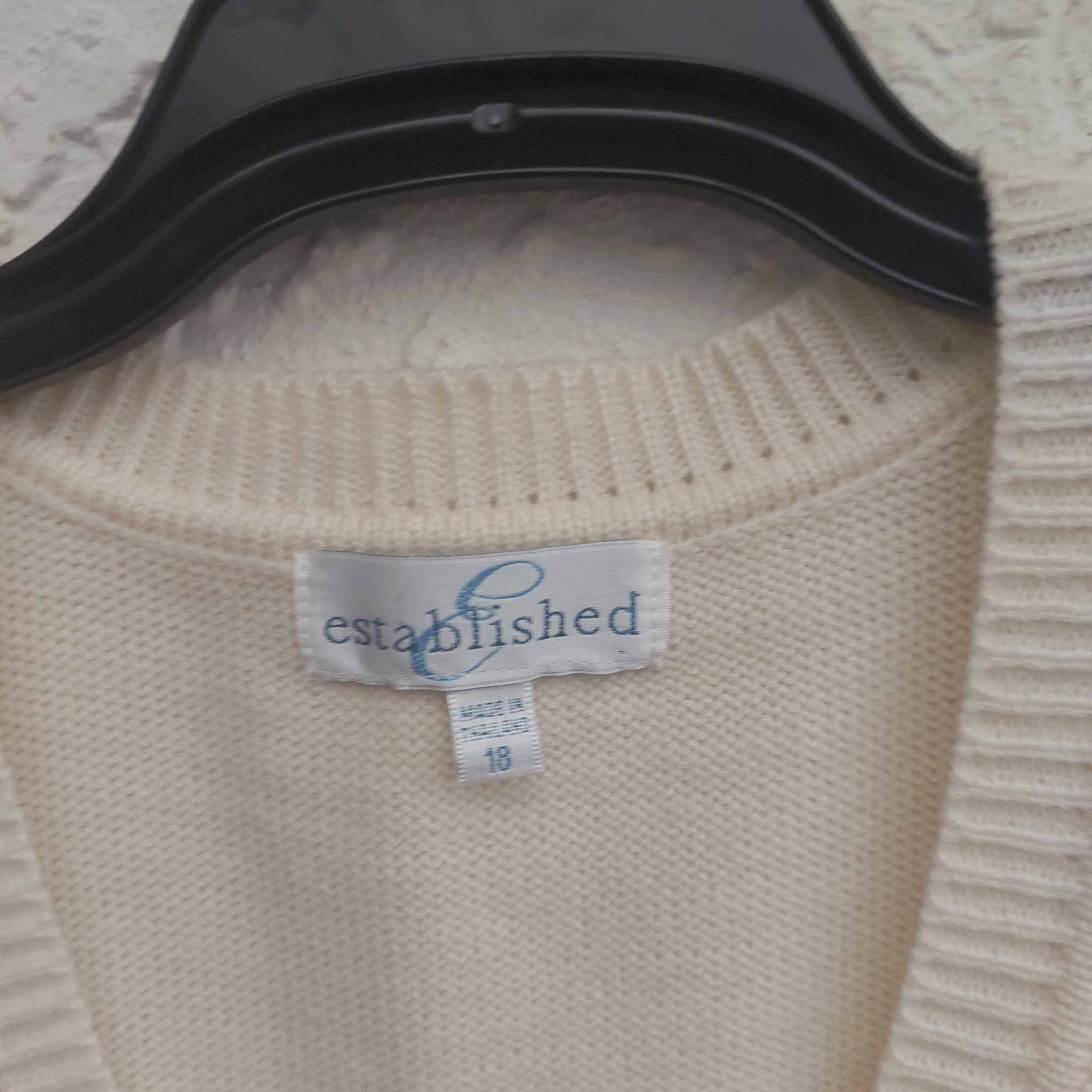 Established Knit Sweater Vest, Cream, Button-Front, Size 18 — photo 3 of 10