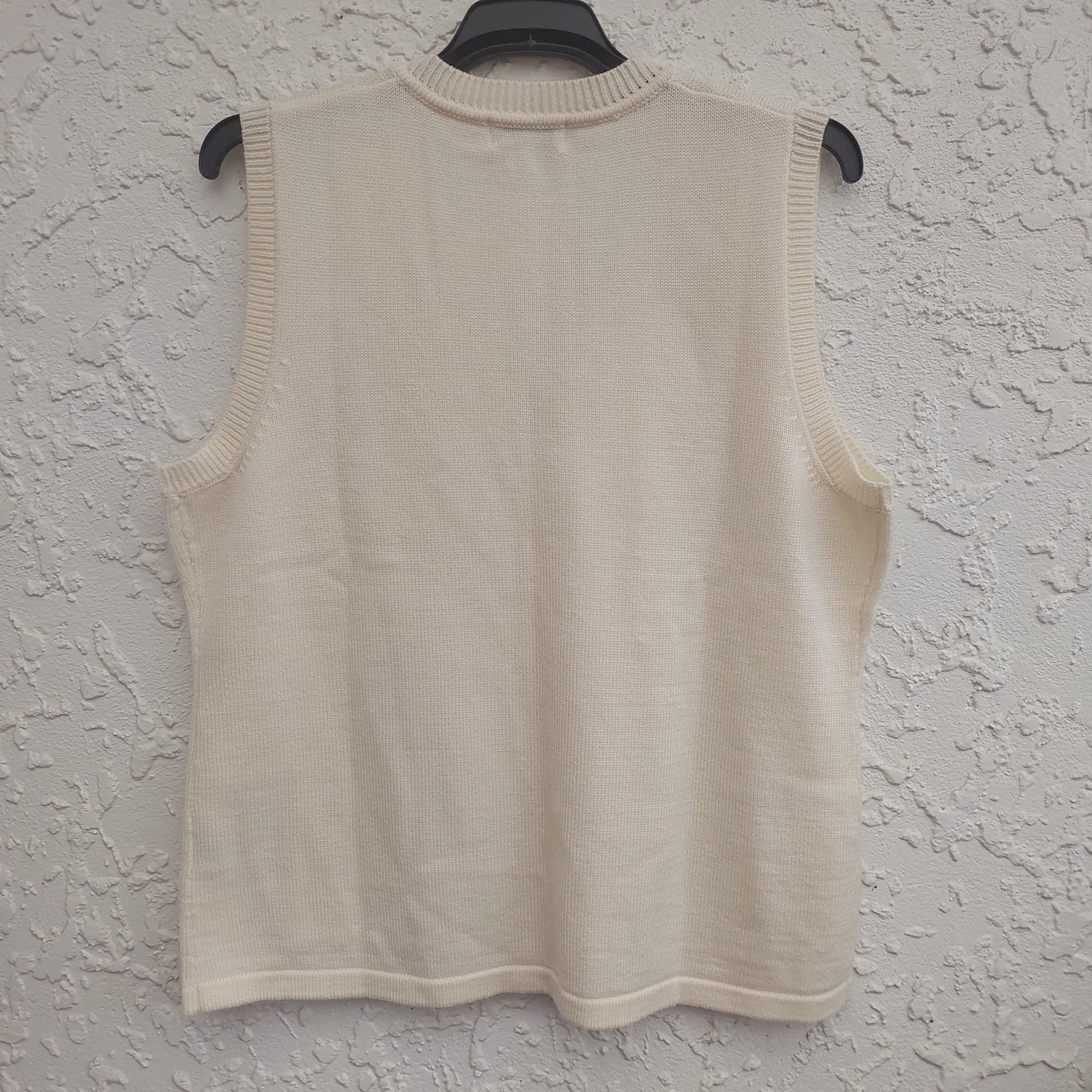 Established Knit Sweater Vest, Cream, Button-Front, Size 18 — photo 4 of 10