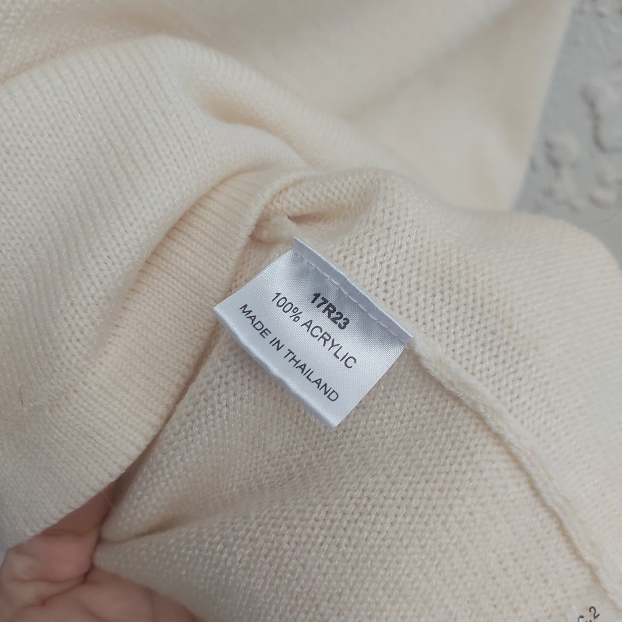 Established Knit Sweater Vest, Cream, Button-Front, Size 18 — photo 6 of 10
