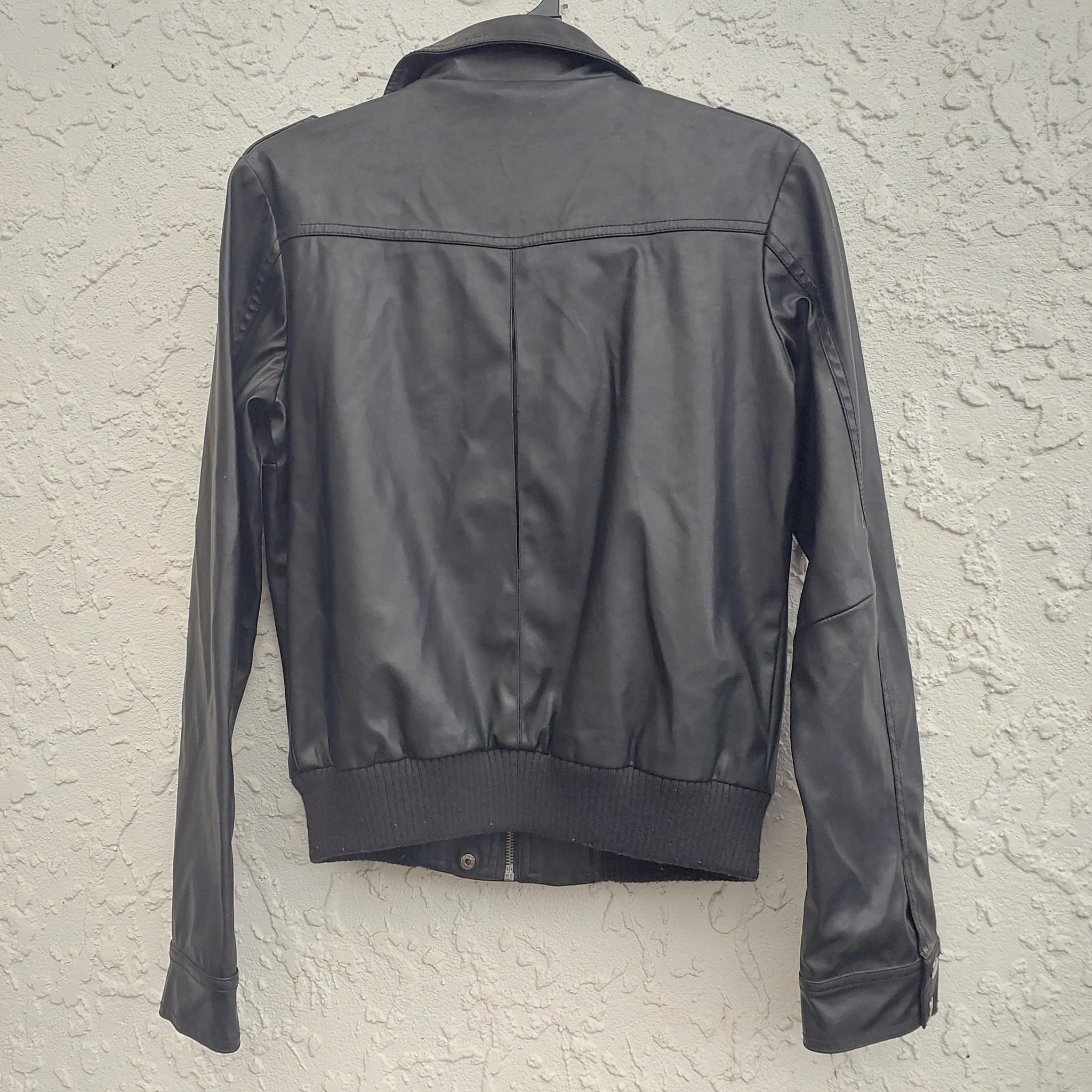 Garage Faux Leather Bomber Jacket, Black, Size 12 — photo 2 of 10