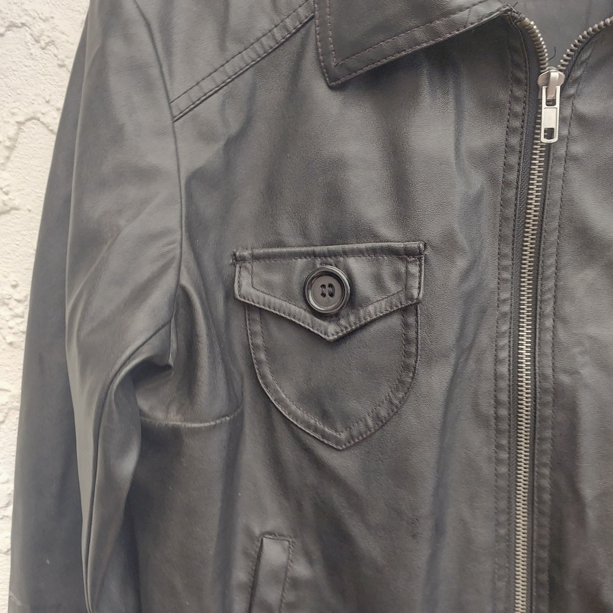 Garage Faux Leather Bomber Jacket, Black, Size 12 — photo 9 of 10
