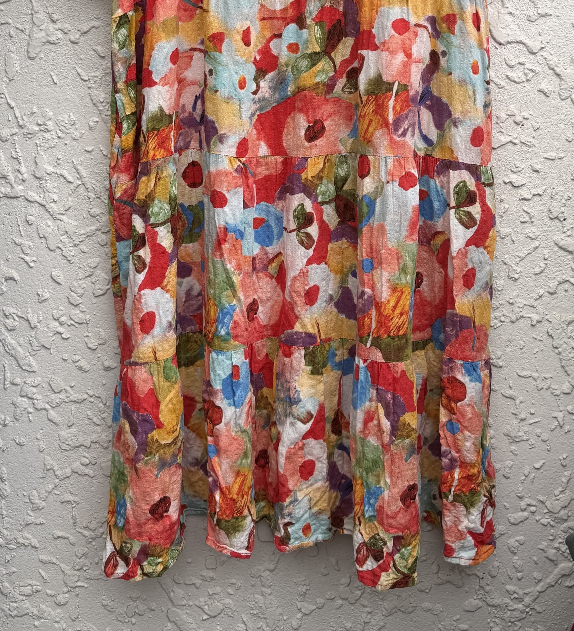 Glam New Zealand Floral Tiered Cotton Dress, Multi-Colour, Size XL — photo 7 of 10