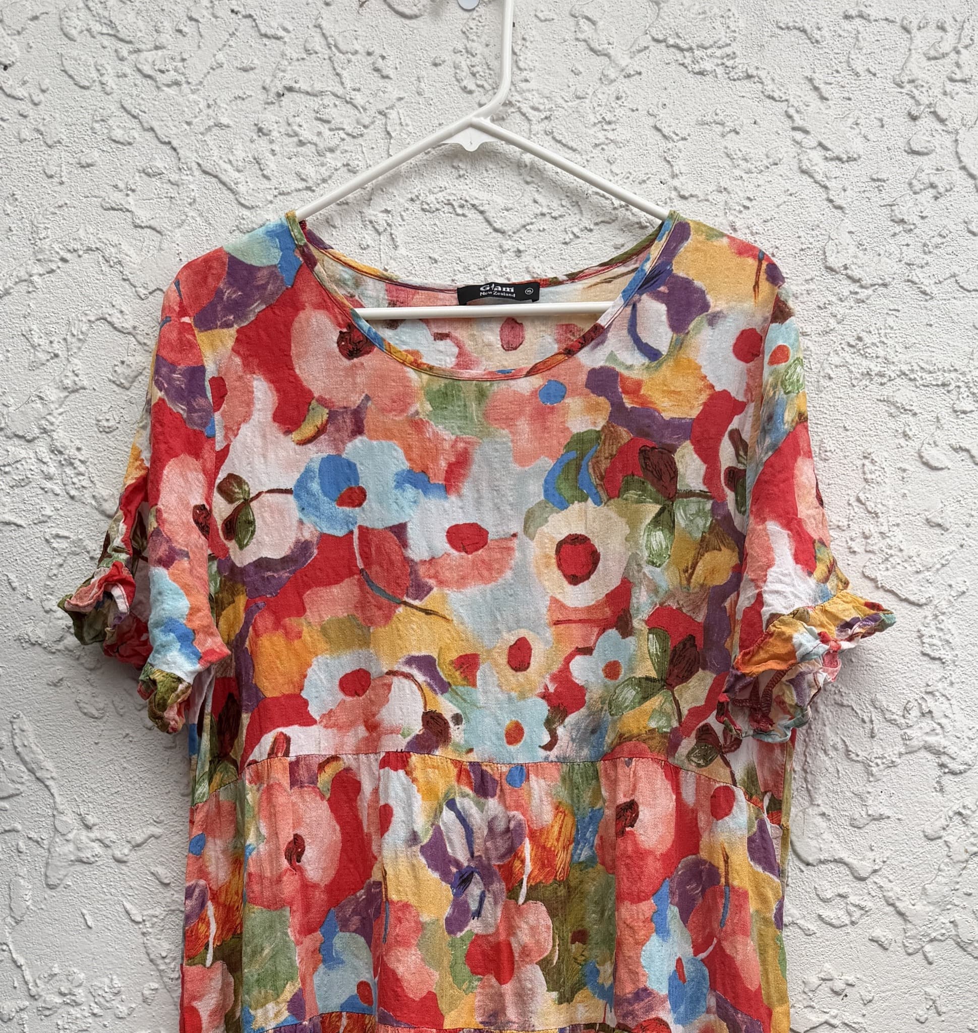 Glam New Zealand Floral Tiered Cotton Dress, Multi-Colour, Size XL — photo 8 of 10