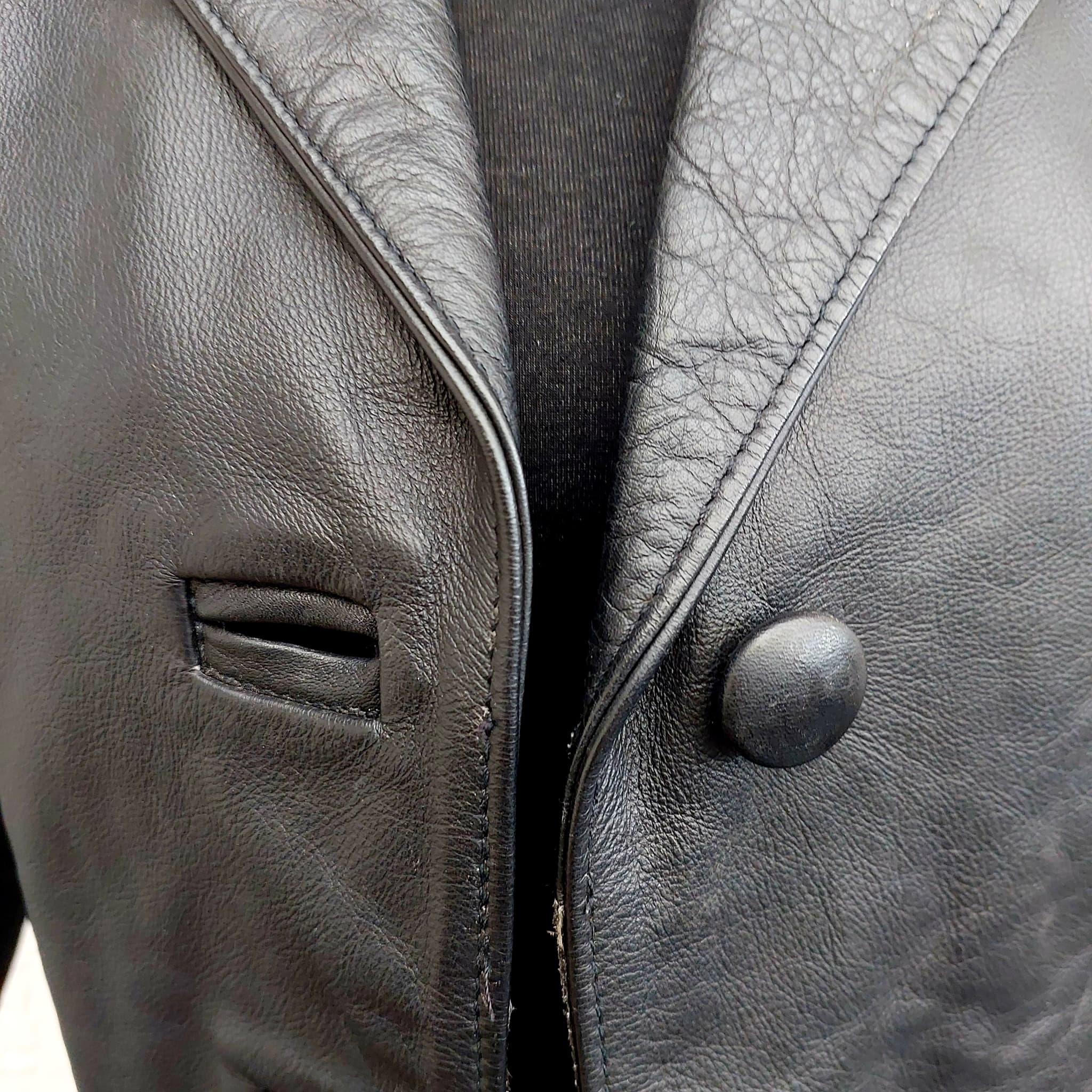 Hawk Bay Vintage Leather Blazer Jacket Black Size 10 — photo 7 of 10