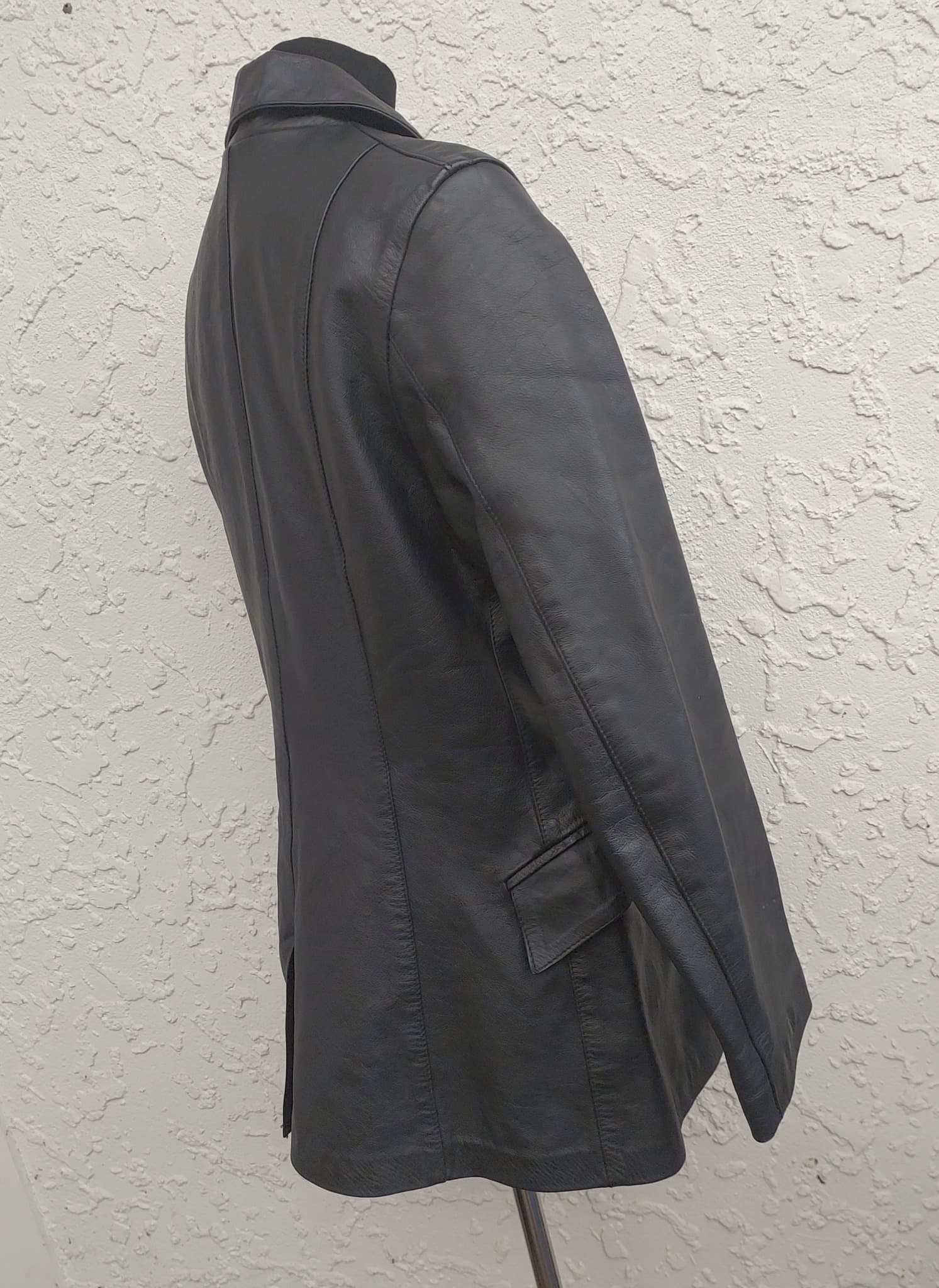 Hawk Bay Vintage Leather Blazer Jacket Black Size 10 — photo 8 of 10