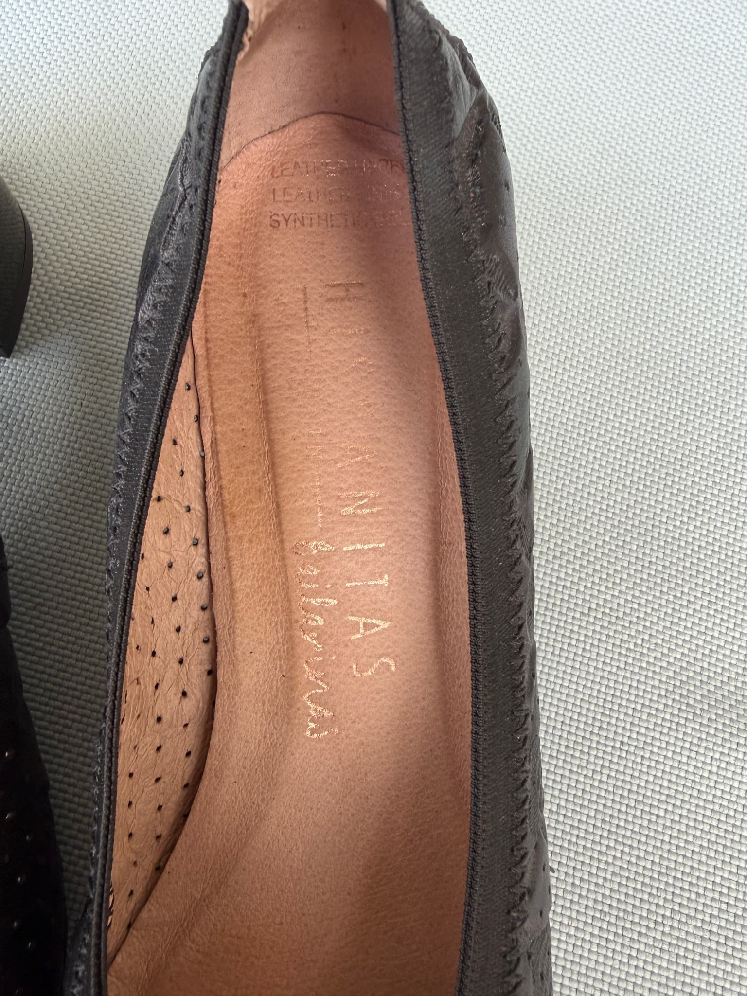 HISPANITAS Leather Ballet Flats, Black, Perforated with Patent Cap Toe — photo 8 of 10