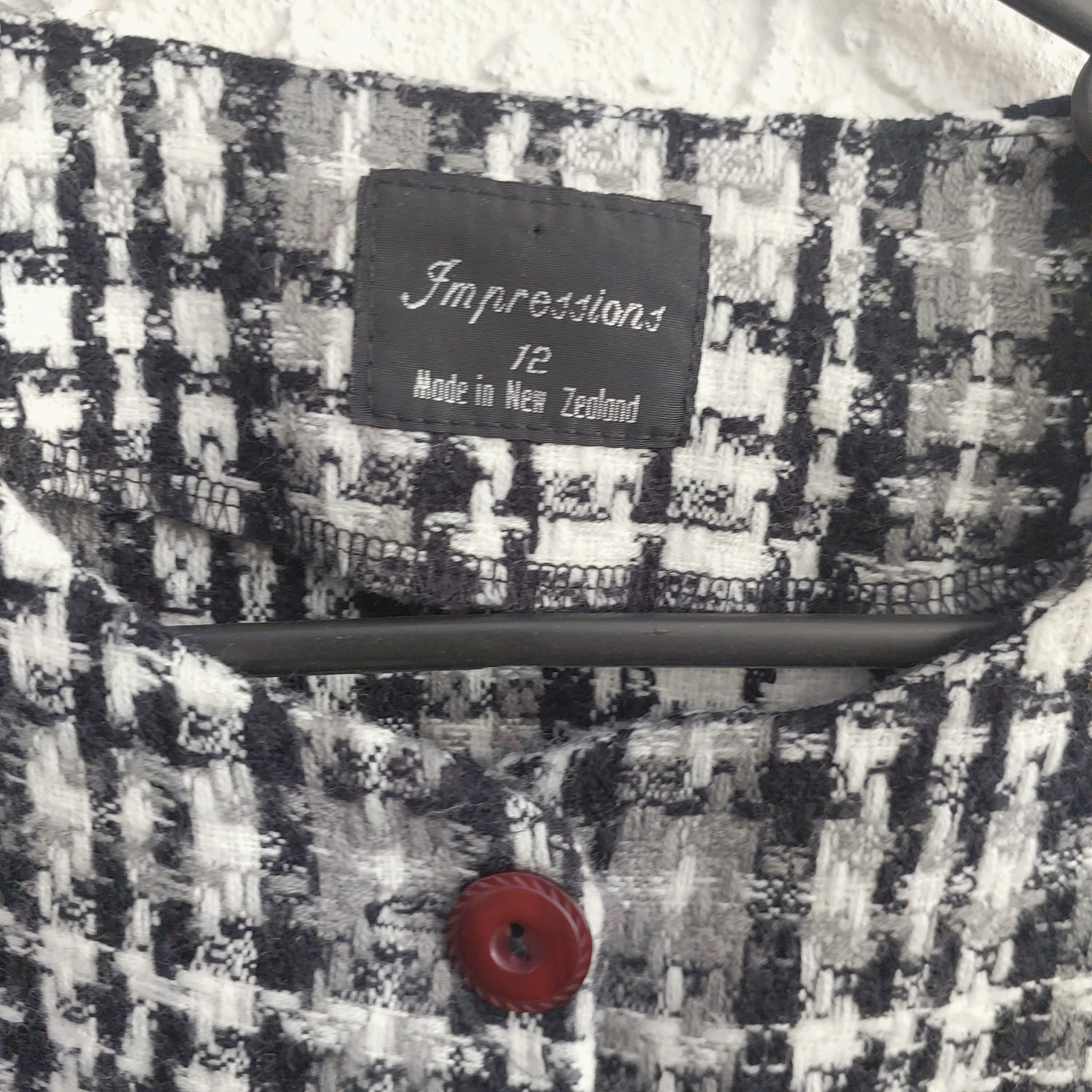 Impressions Tweed Jacket, Black and White, Size 12 — photo 3 of 9