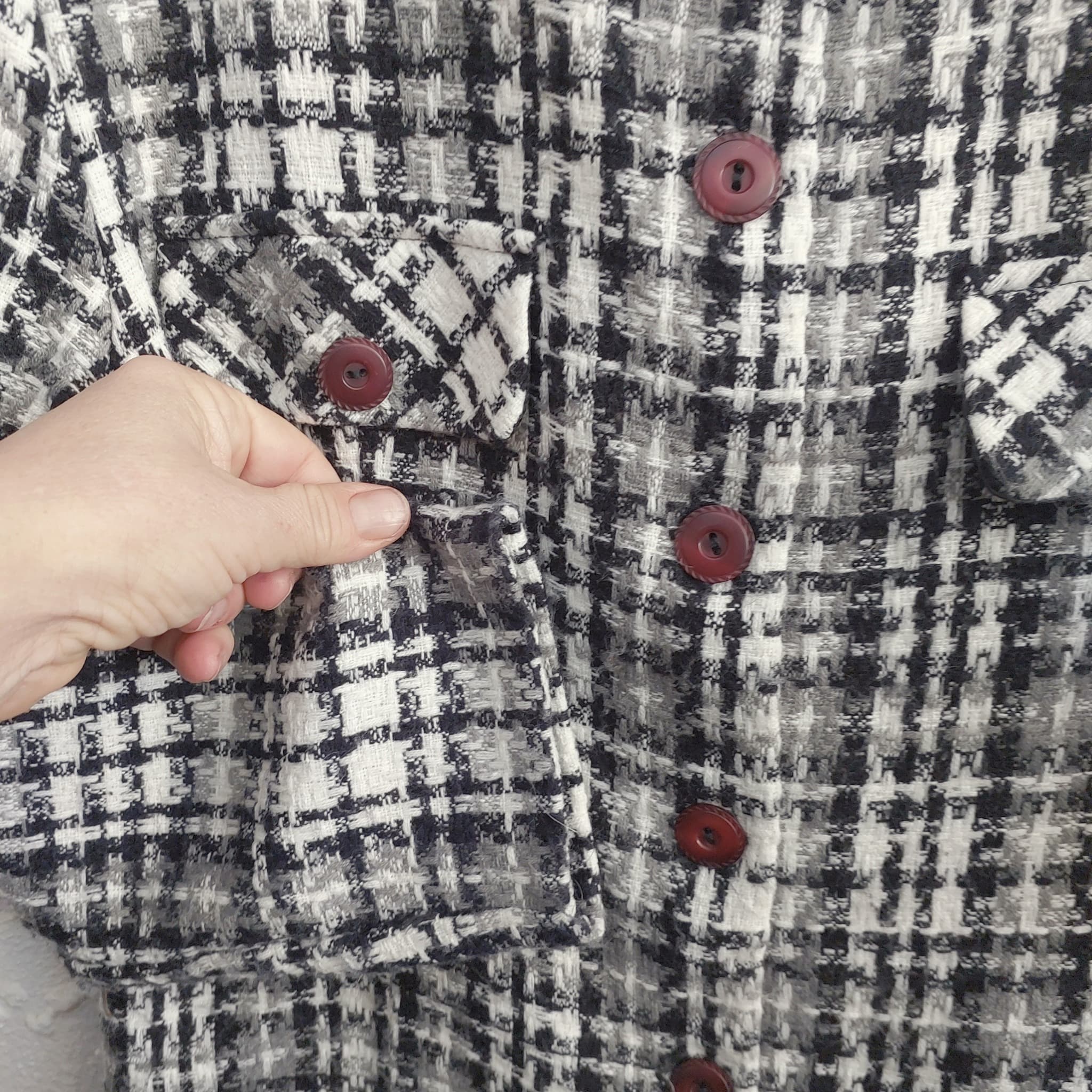 Impressions Tweed Jacket, Black and White, Size 12 — photo 4 of 9