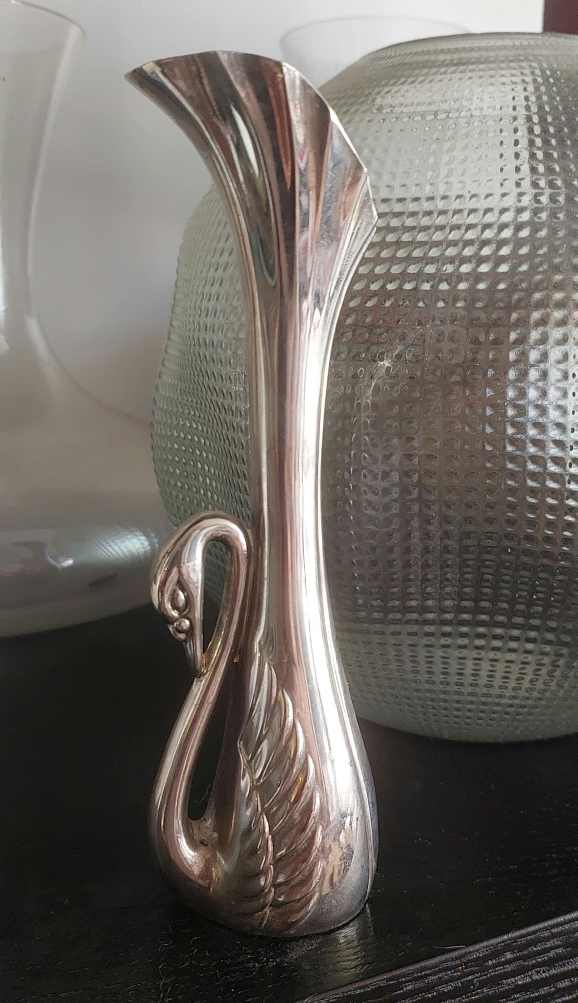 La Koufeto Silver Plated Swan Bud Vase, Vintage — photo 1 of 6