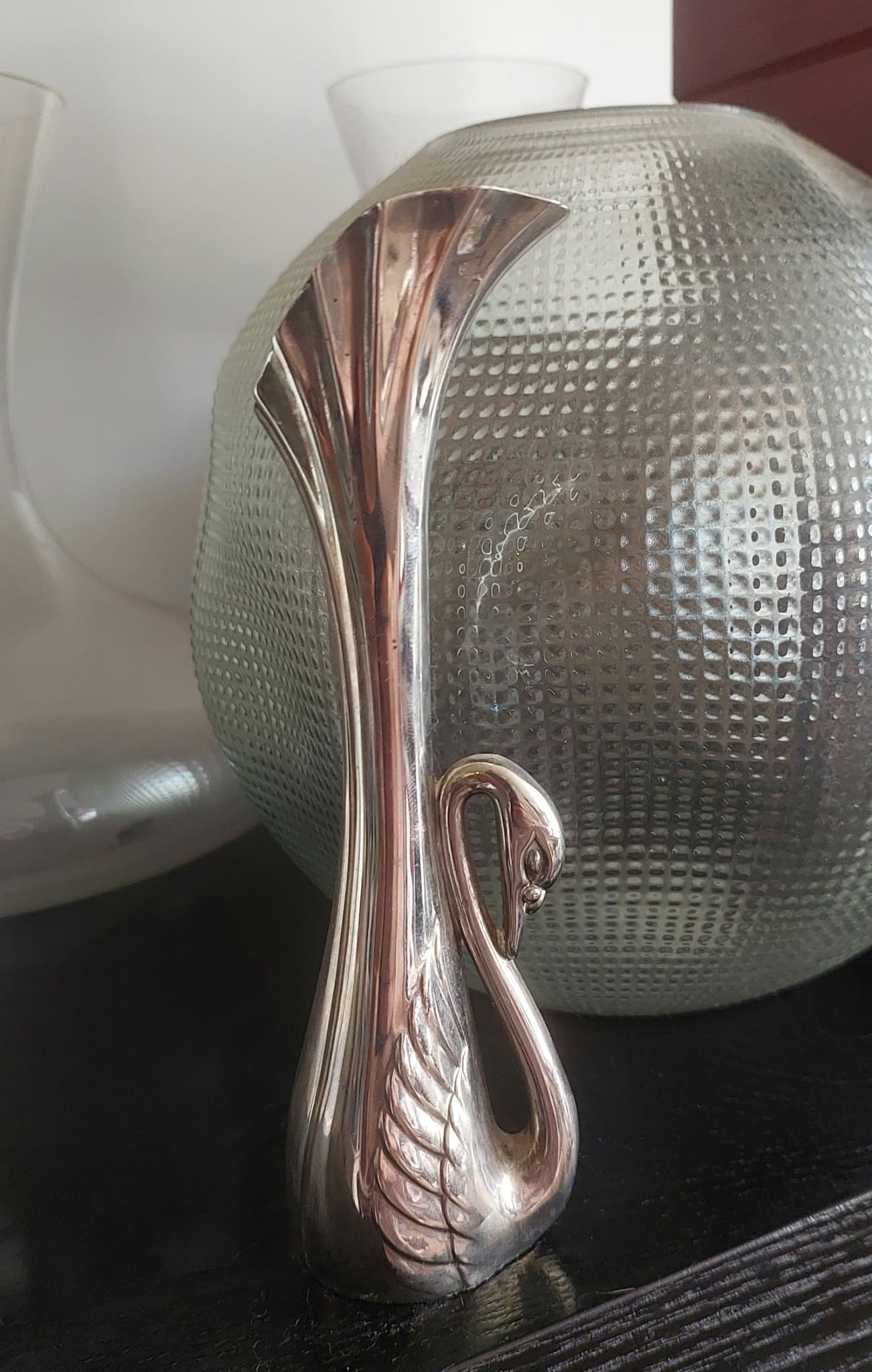 La Koufeto Silver Plated Swan Bud Vase, Vintage — photo 2 of 6