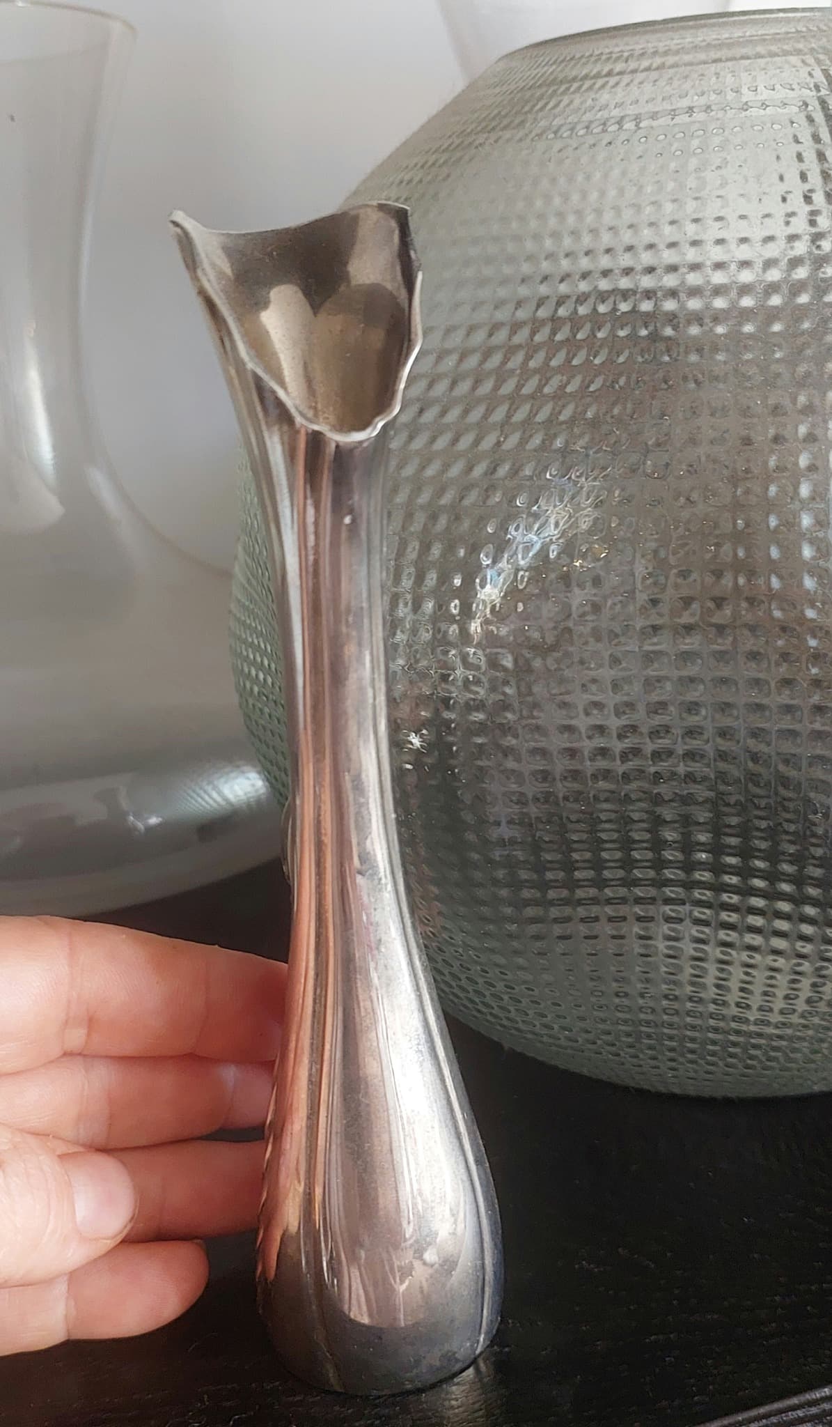 La Koufeto Silver Plated Swan Bud Vase, Vintage — photo 6 of 6