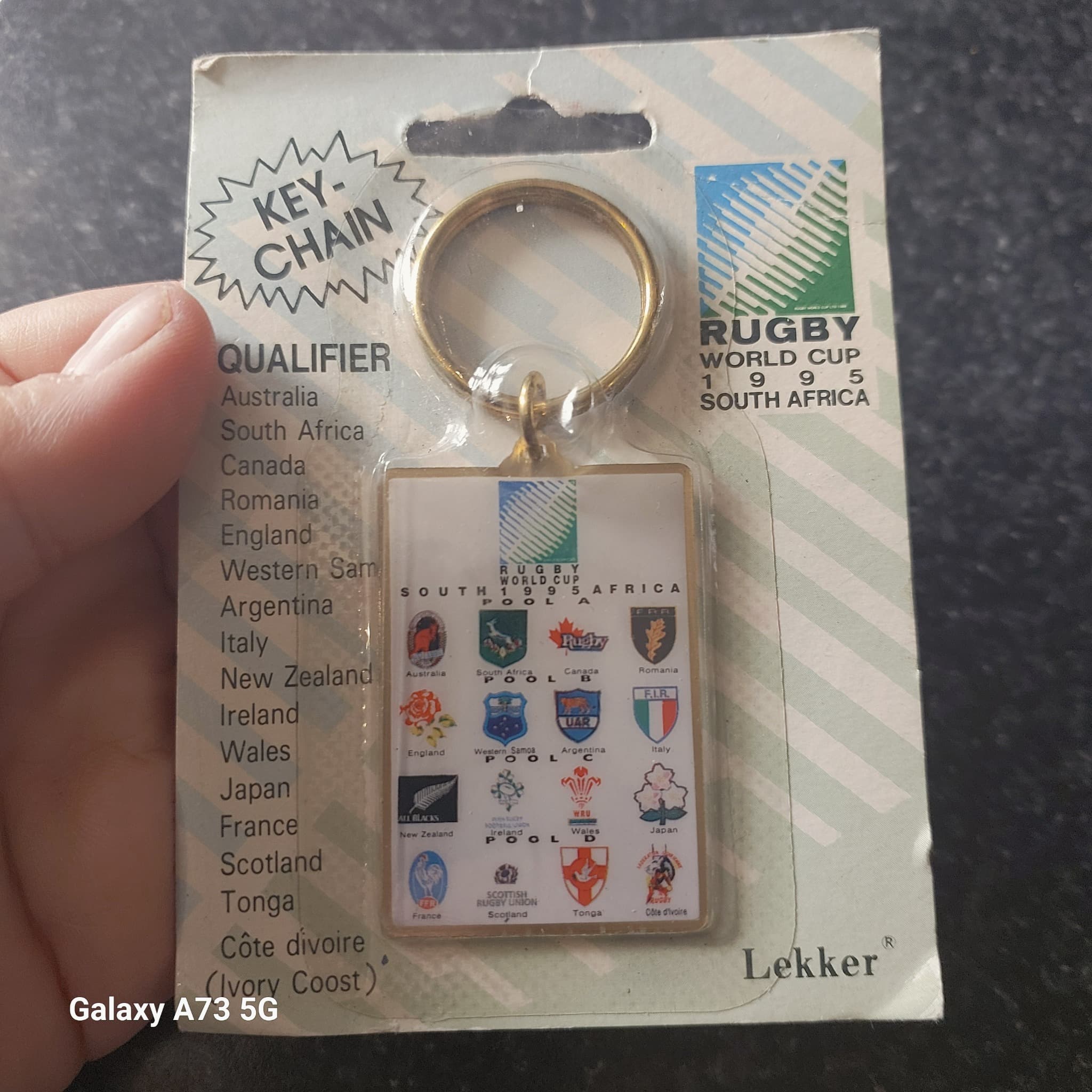 Lekker Rugby World Cup 1995 Keychain, South Africa, Official Merchandise — photo 1 of 5