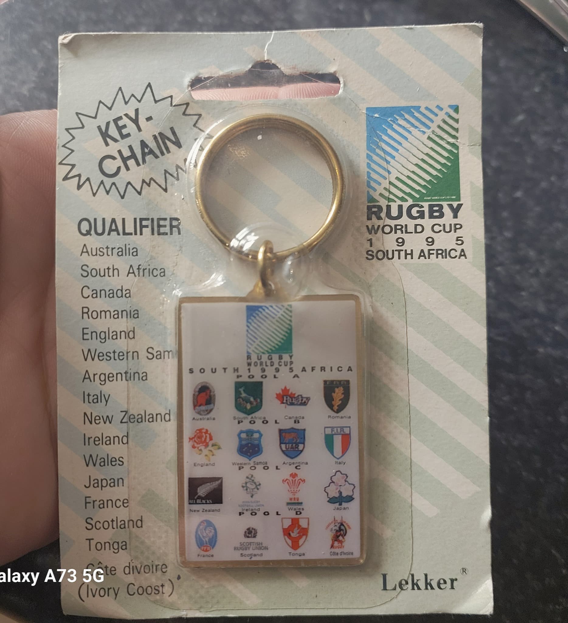 Lekker Rugby World Cup 1995 Keychain, South Africa, Official Merchandise — photo 3 of 5