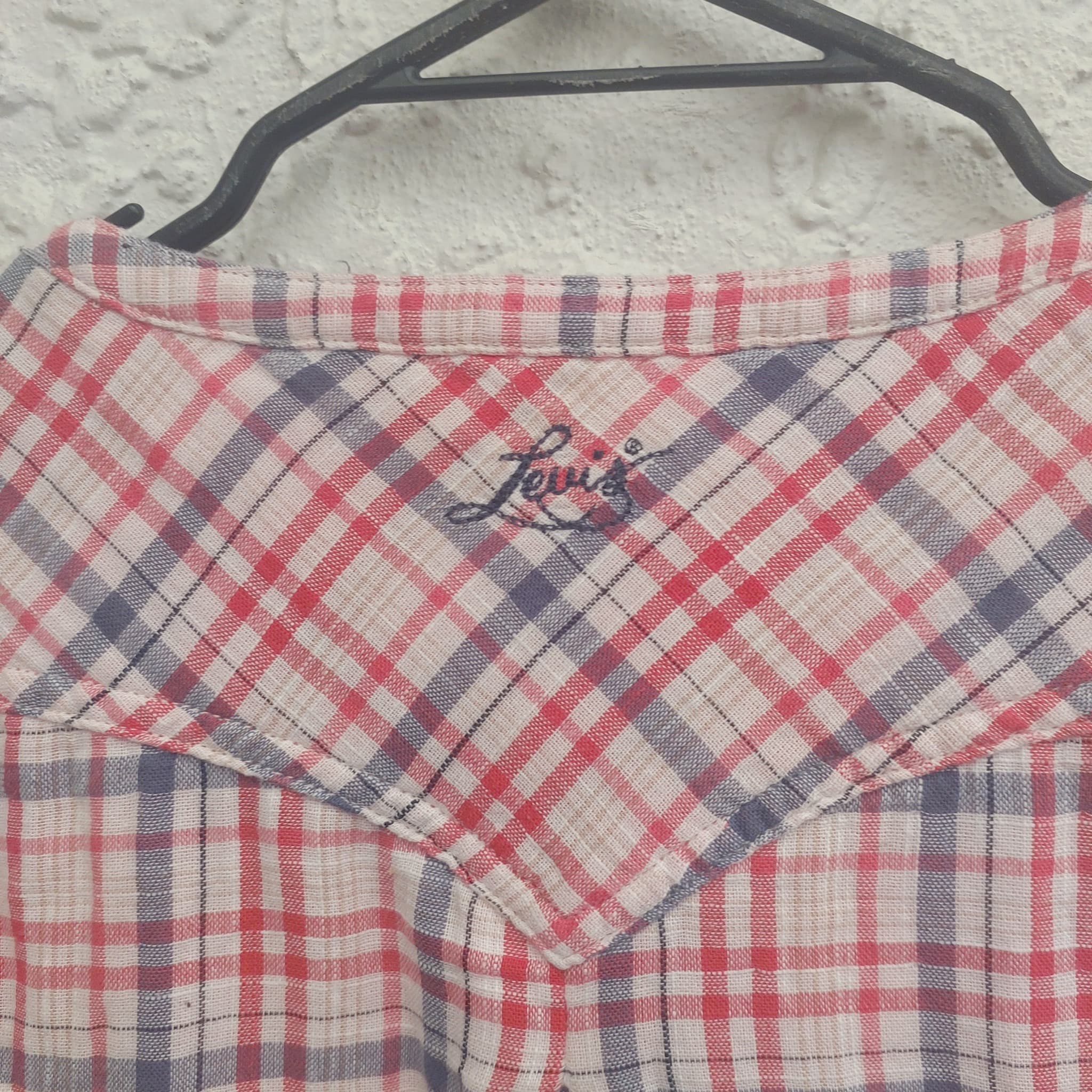 Levi's Plaid Long Sleeve Button-Down Shirt, Red White, Size XS — photo 4 of 9