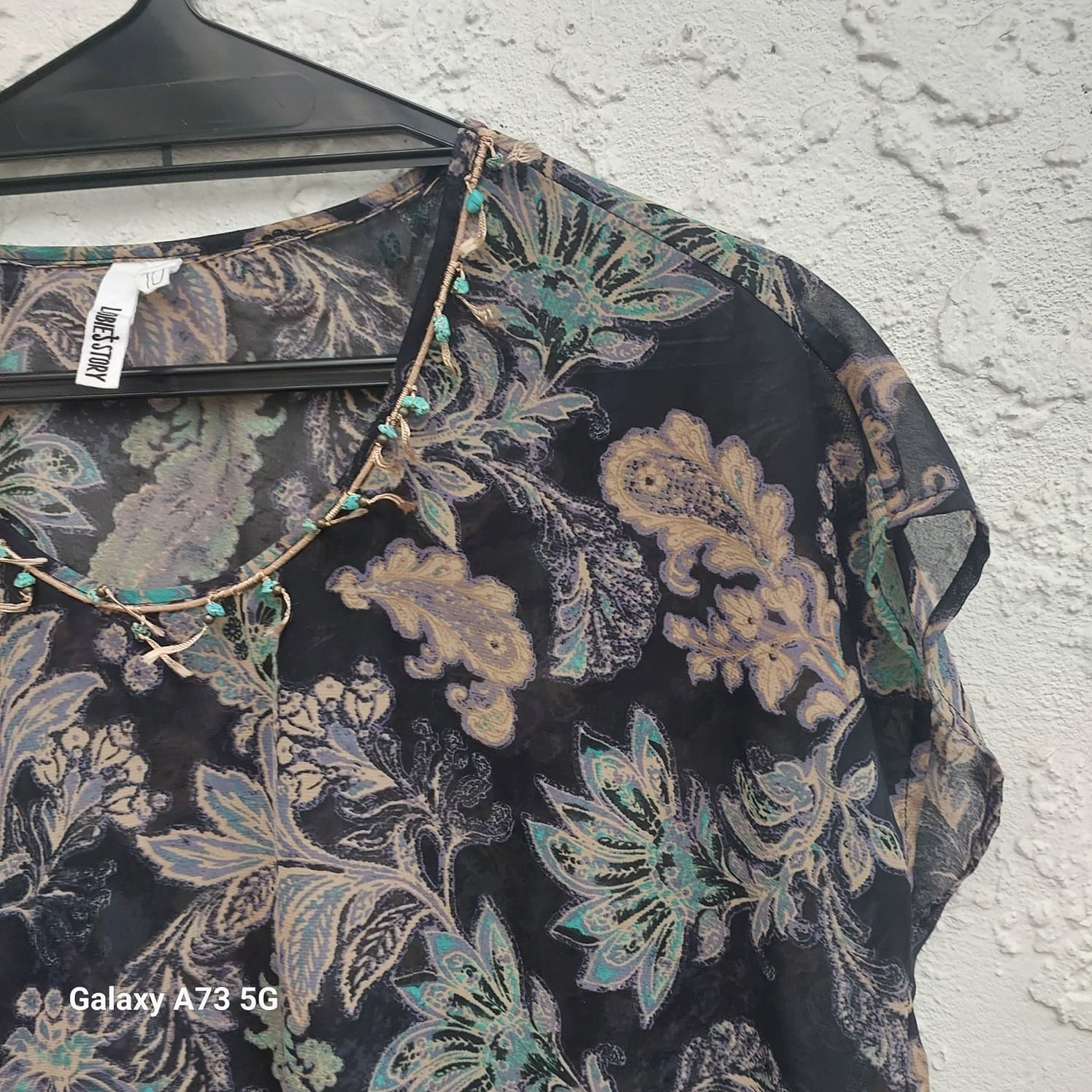 LOBIE'S STORY Sheer Blouse, Floral Paisley Print, Size 10 — photo 4 of 8