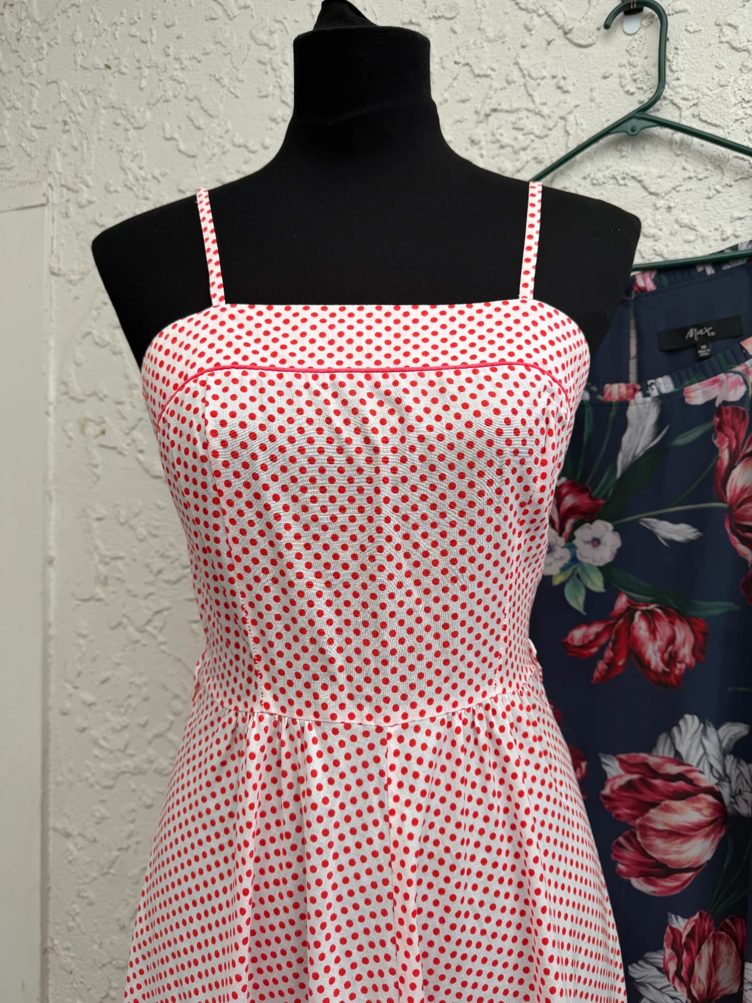 Max A-Line Dress, Red and White Polka Dot, Spaghetti Strap — photo 7 of 10