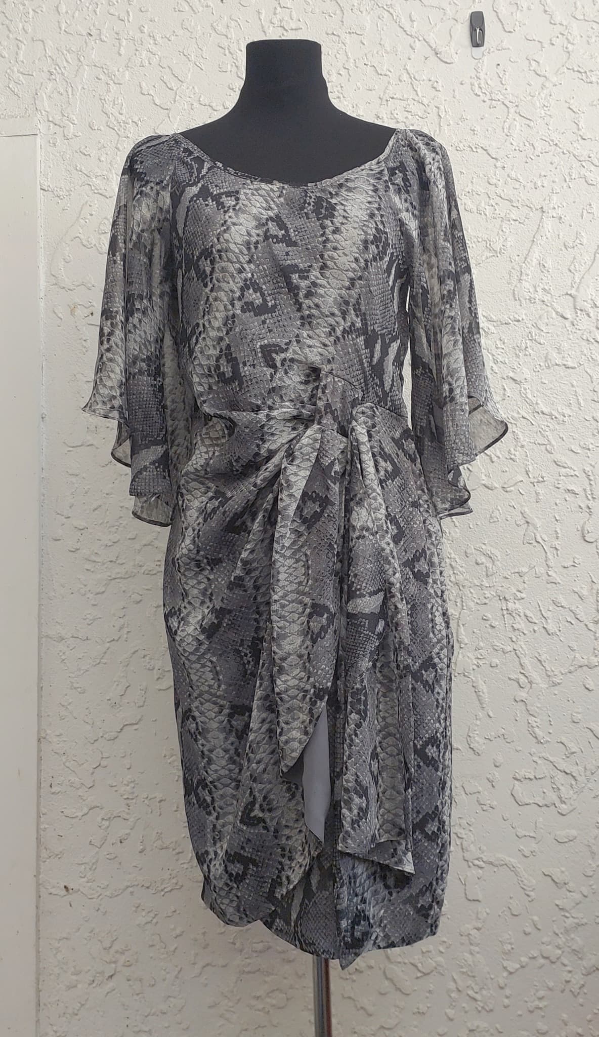 Max Chiffon Dress, Snakeskin Print, Size 10 — photo 1 of 10