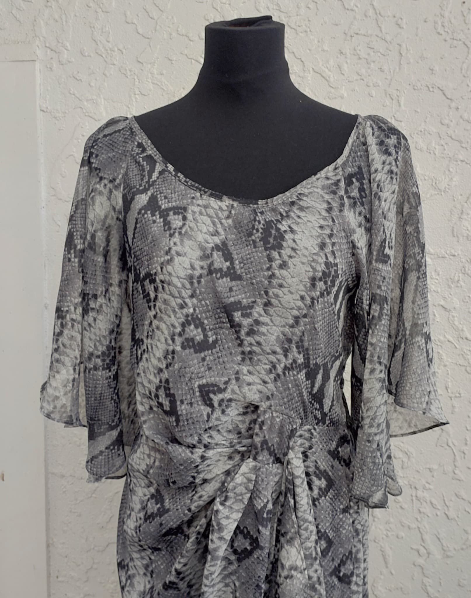Max Chiffon Dress, Snakeskin Print, Size 10 — photo 5 of 10