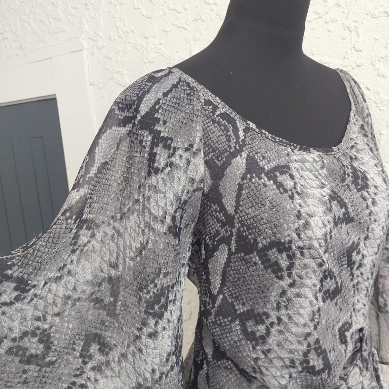 Max Chiffon Dress, Snakeskin Print, Size 10 — photo 9 of 10