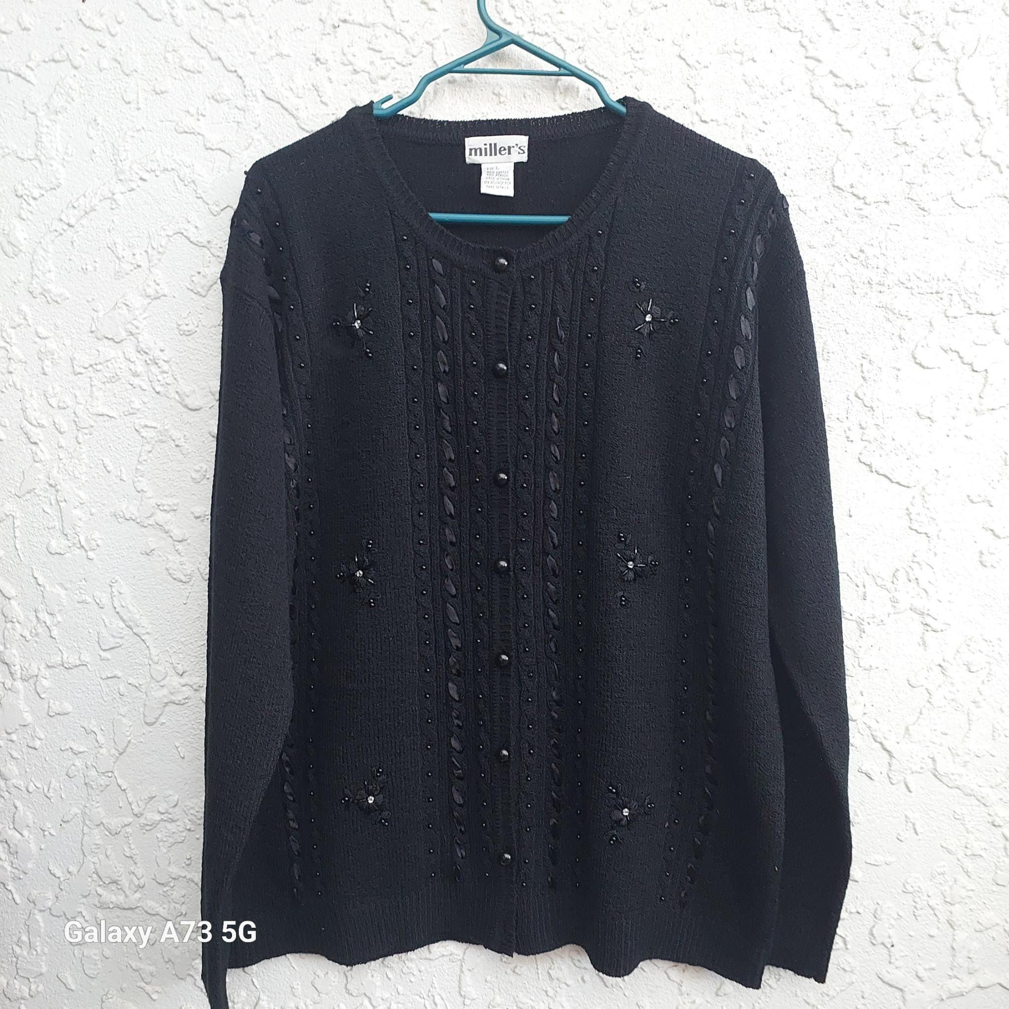 Miller's Beaded Cardigan Sweater Black Size L — photo 1 of 9