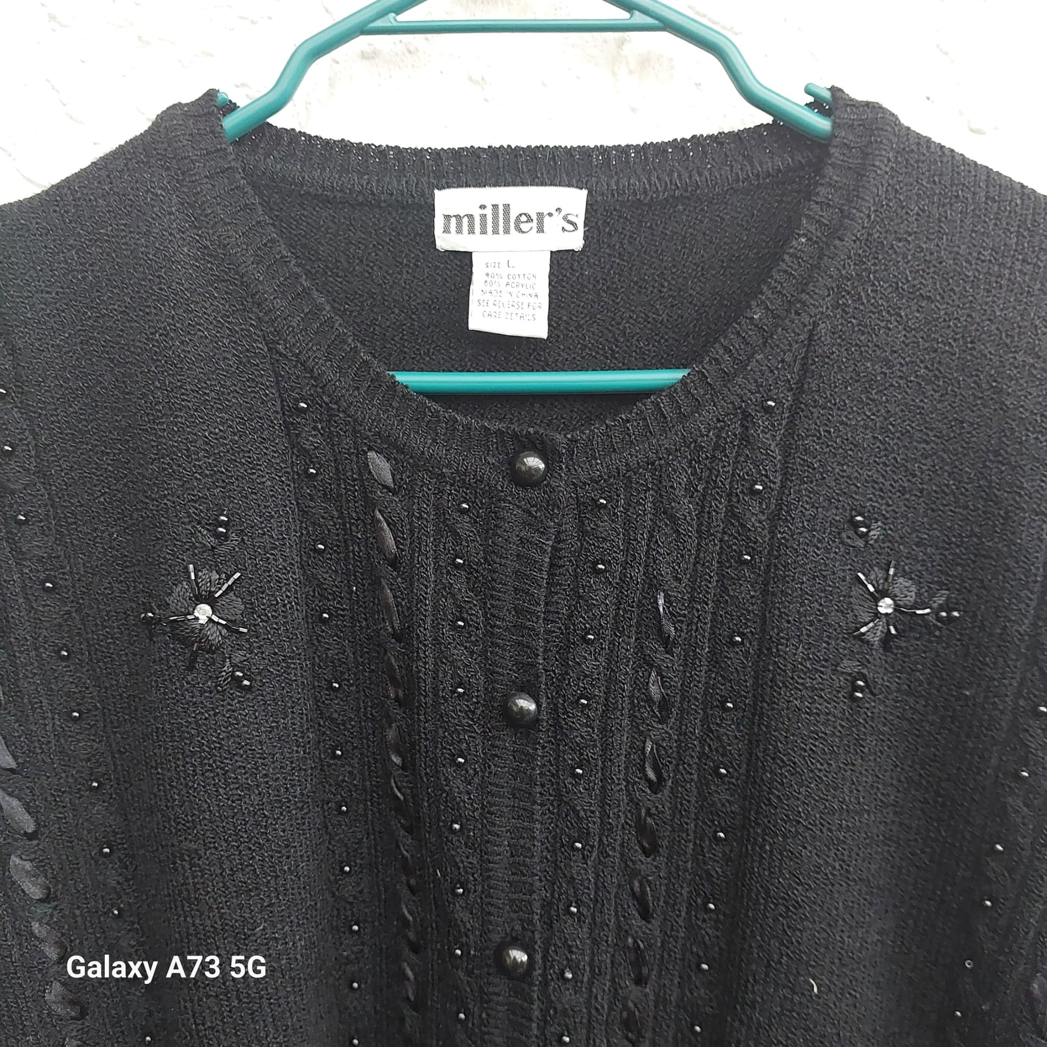 Miller's Beaded Cardigan Sweater Black Size L — photo 2 of 9