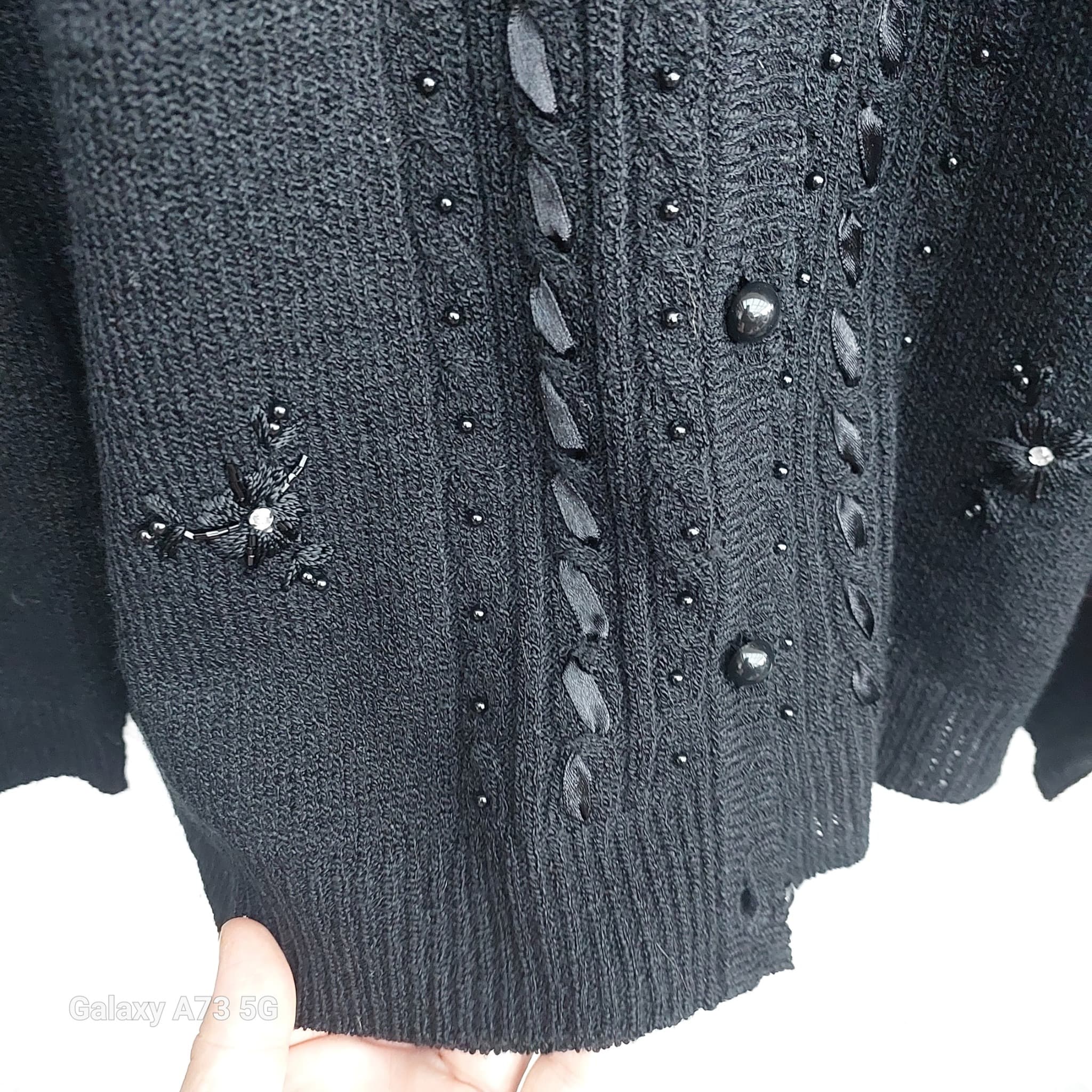 Miller's Beaded Cardigan Sweater Black Size L — photo 6 of 9