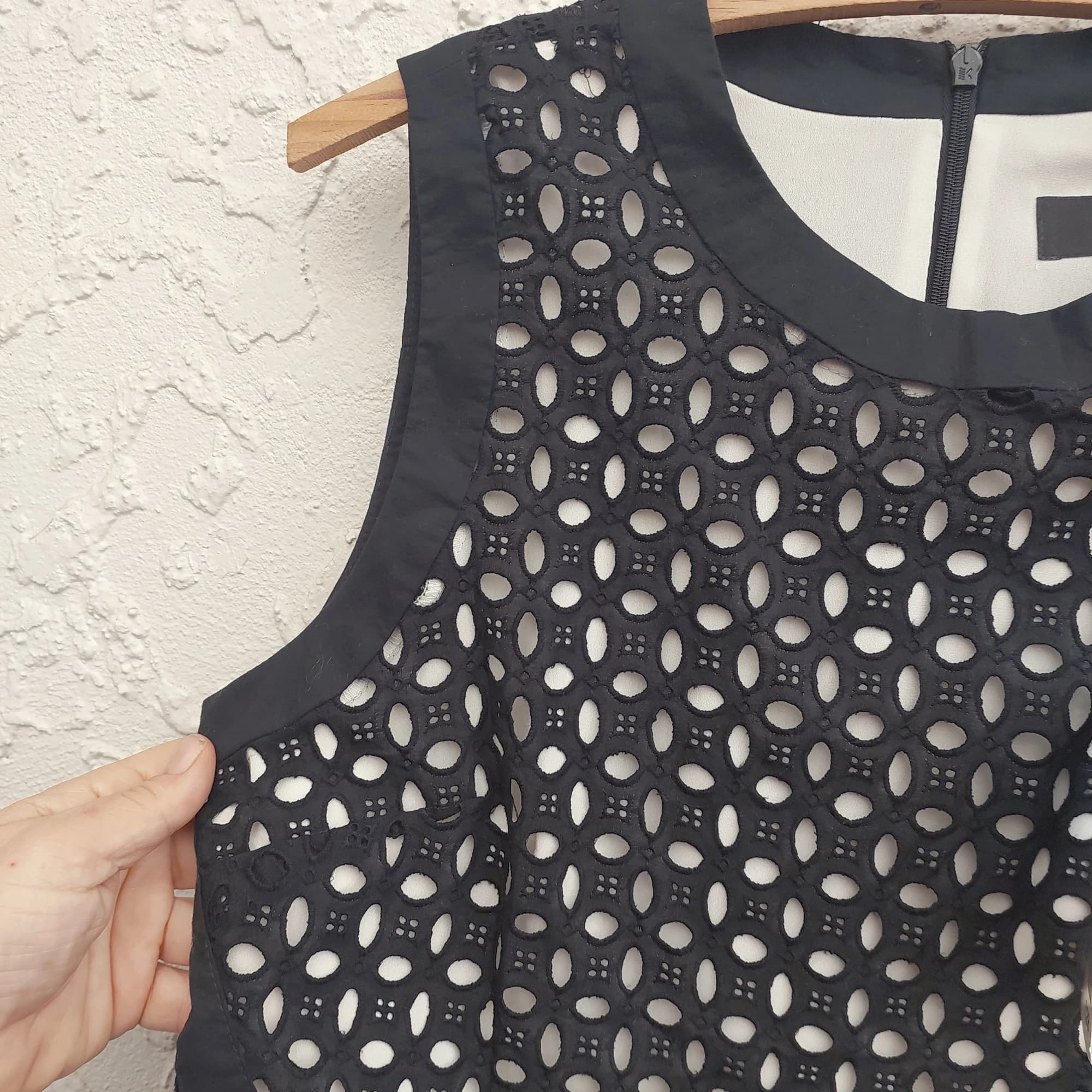 Next Black Broderie Anglaise Top, size 12 — photo 8 of 10