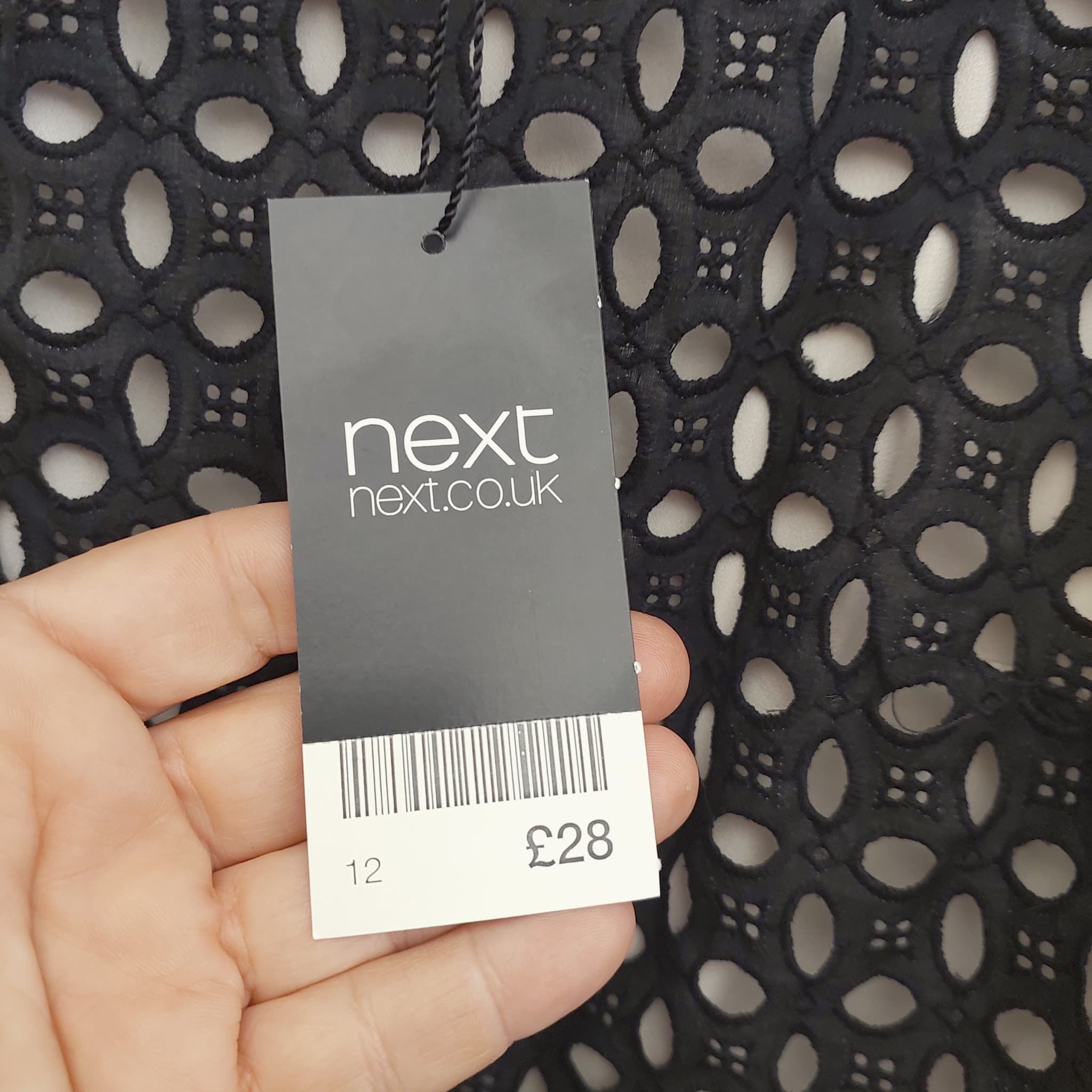 Next Black Broderie Anglaise Top, size 12 — photo 5 of 10