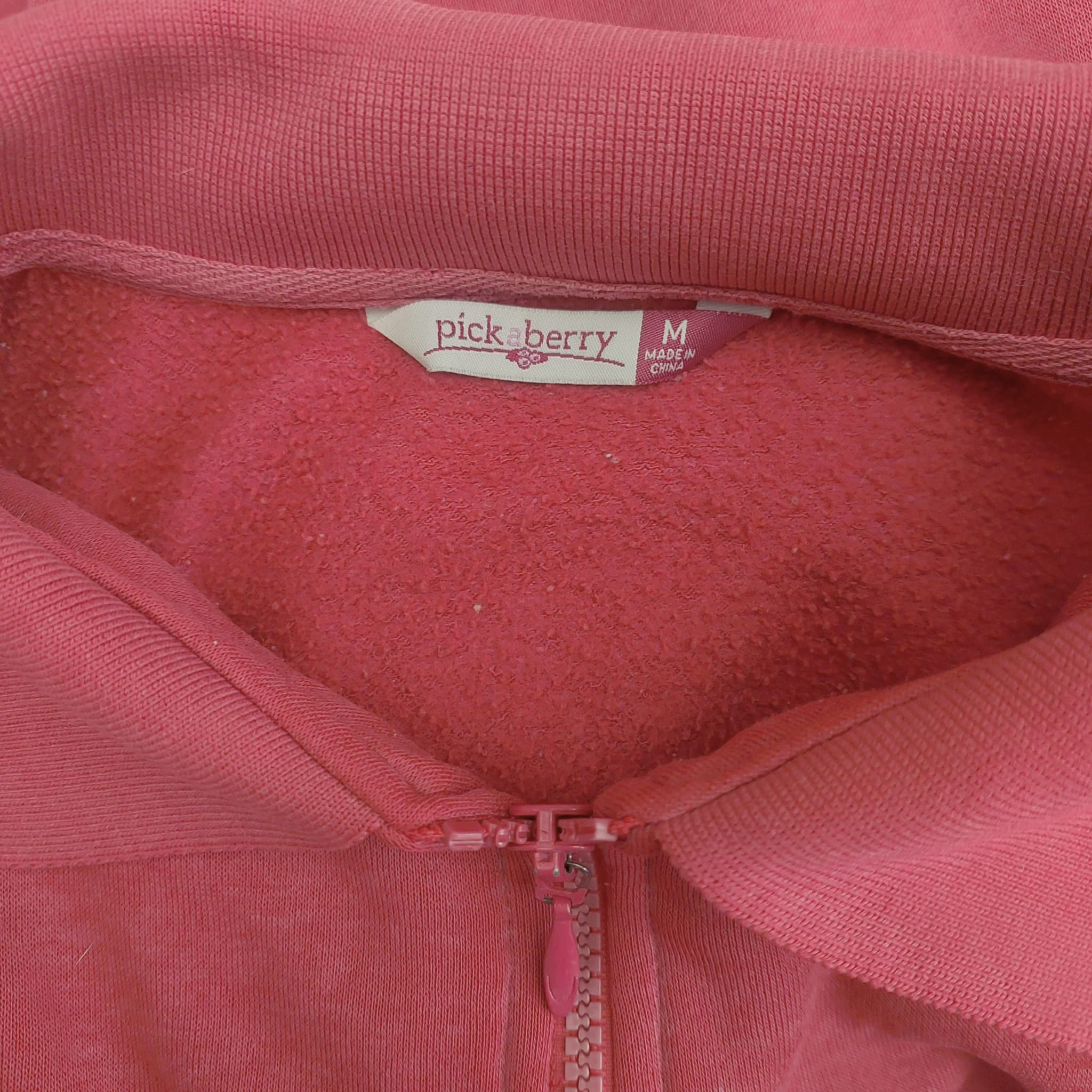 Pickaberry Quarter-Zip Sweatshirt, Pink Floral Embroidery, Size M — photo 3 of 8