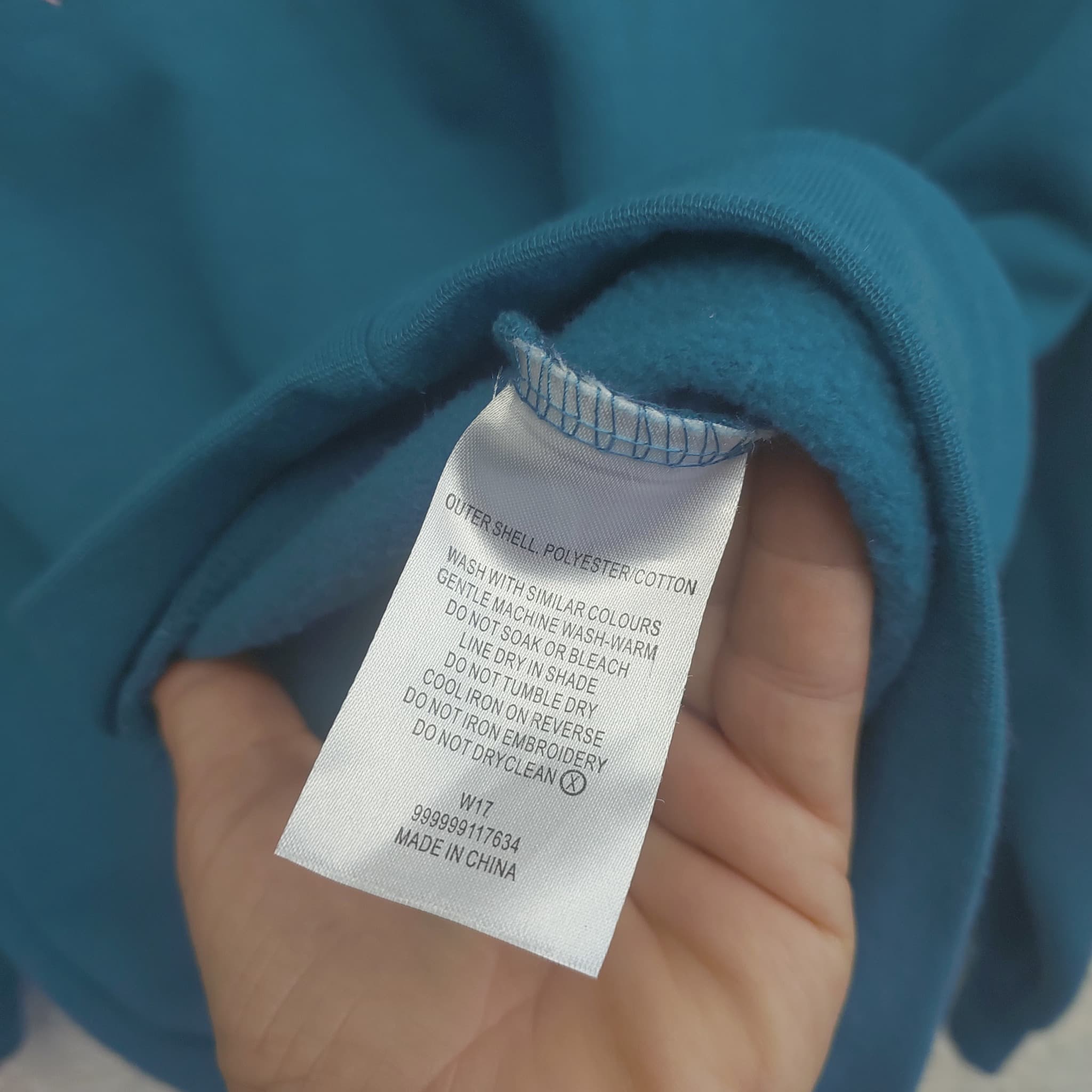 Pickaberry Quarter-Zip Sweatshirt, Teal Floral Embroidery, Size L — photo 6 of 8
