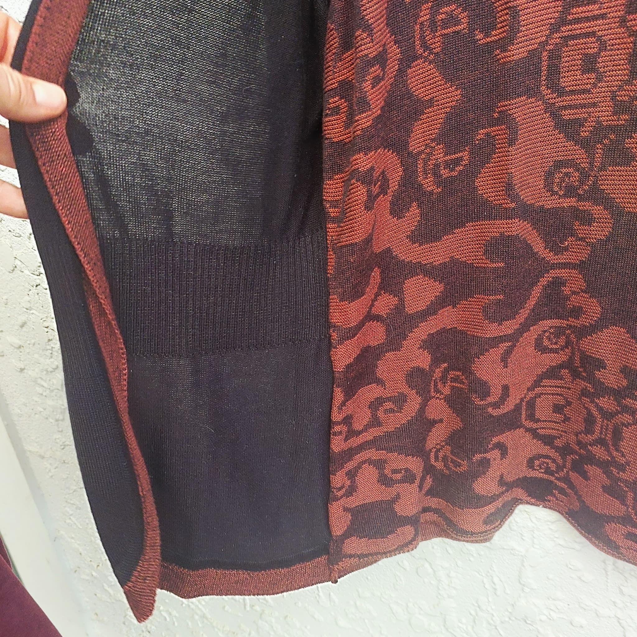 Purple Sage Twin Set Cardigan & Tank Top, Black & Red, Size M — photo 9 of 10