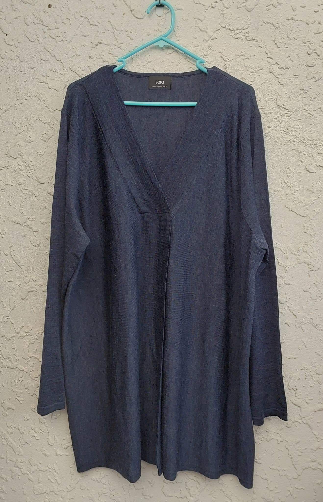Sara Merino Wool Tunic Top, Navy Blue, size 3X — photo 1 of 9