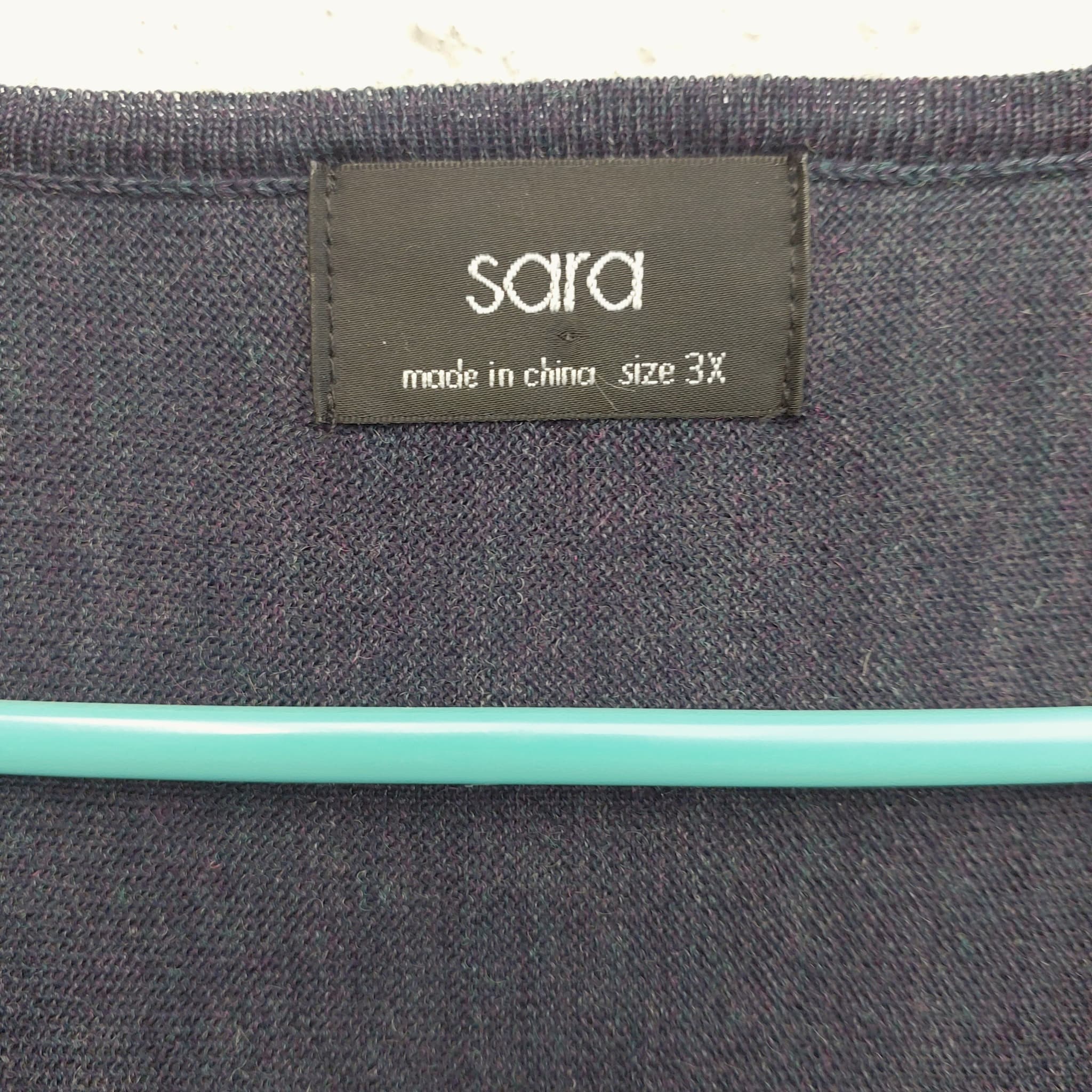 Sara Merino Wool Tunic Top, Navy Blue, size 3X — photo 2 of 9