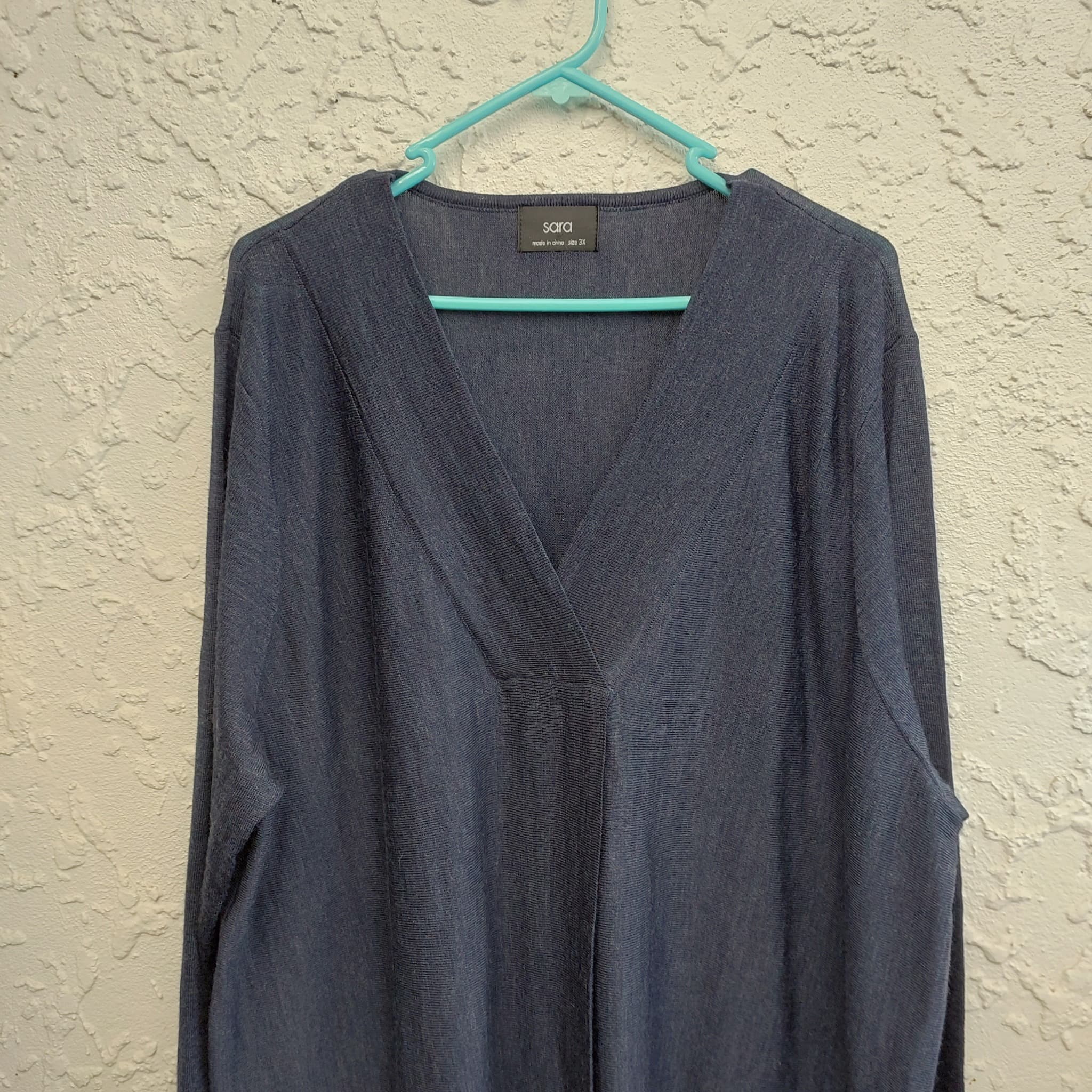 Sara Merino Wool Tunic Top, Navy Blue, size 3X — photo 6 of 9