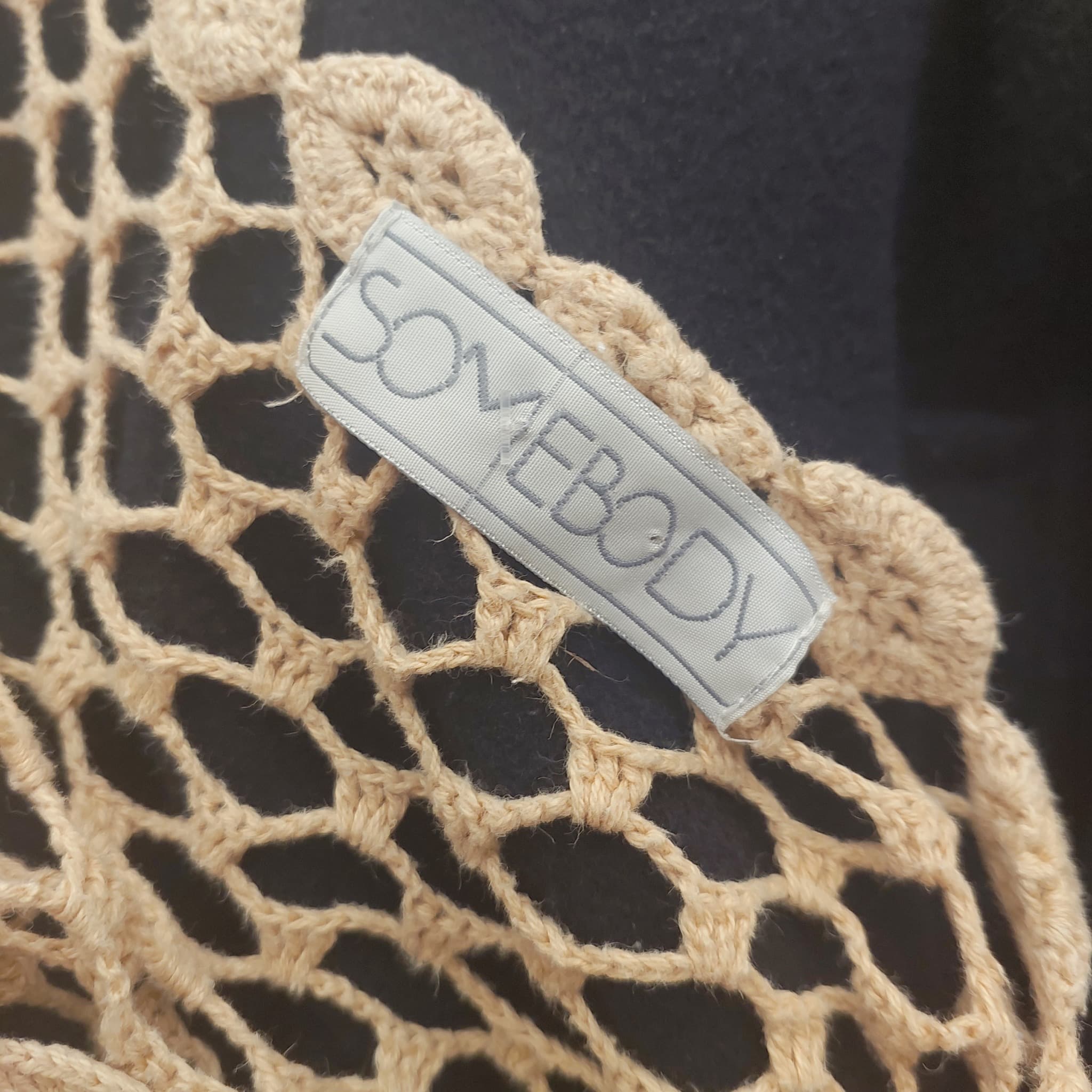SOMEBODY Crochet Cover-Up Top, Beige, Starfish Net Design — photo 2 of 10
