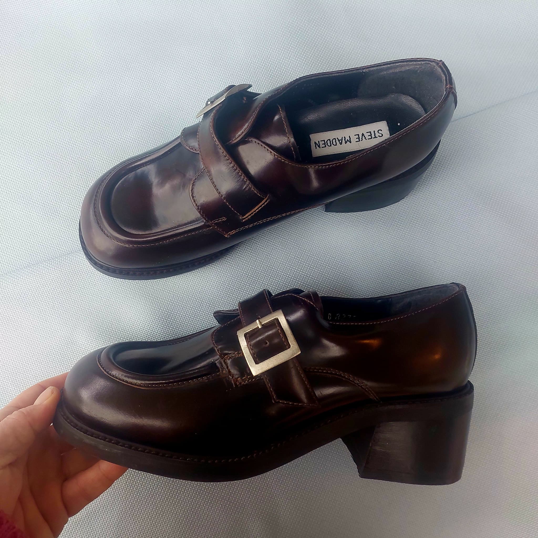 STEVE MADDEN Chunky Buckle Loafers, Dark Brown, Size 40 — photo 1 of 10