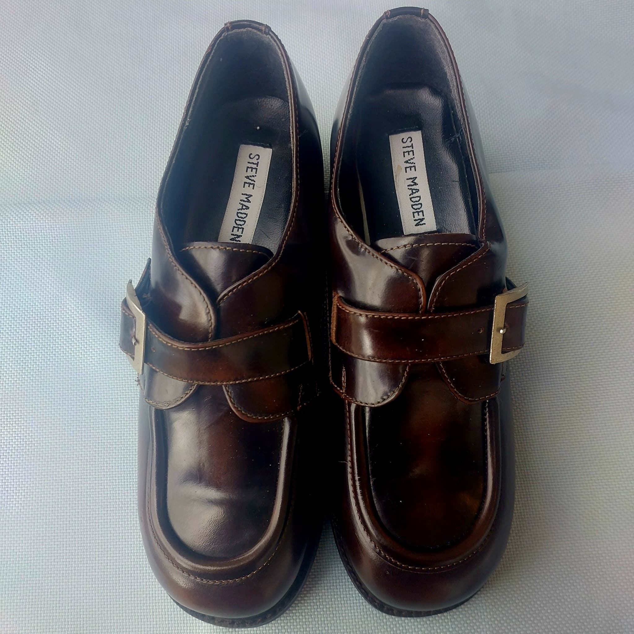 STEVE MADDEN Chunky Buckle Loafers, Dark Brown, Size 40 — photo 3 of 10