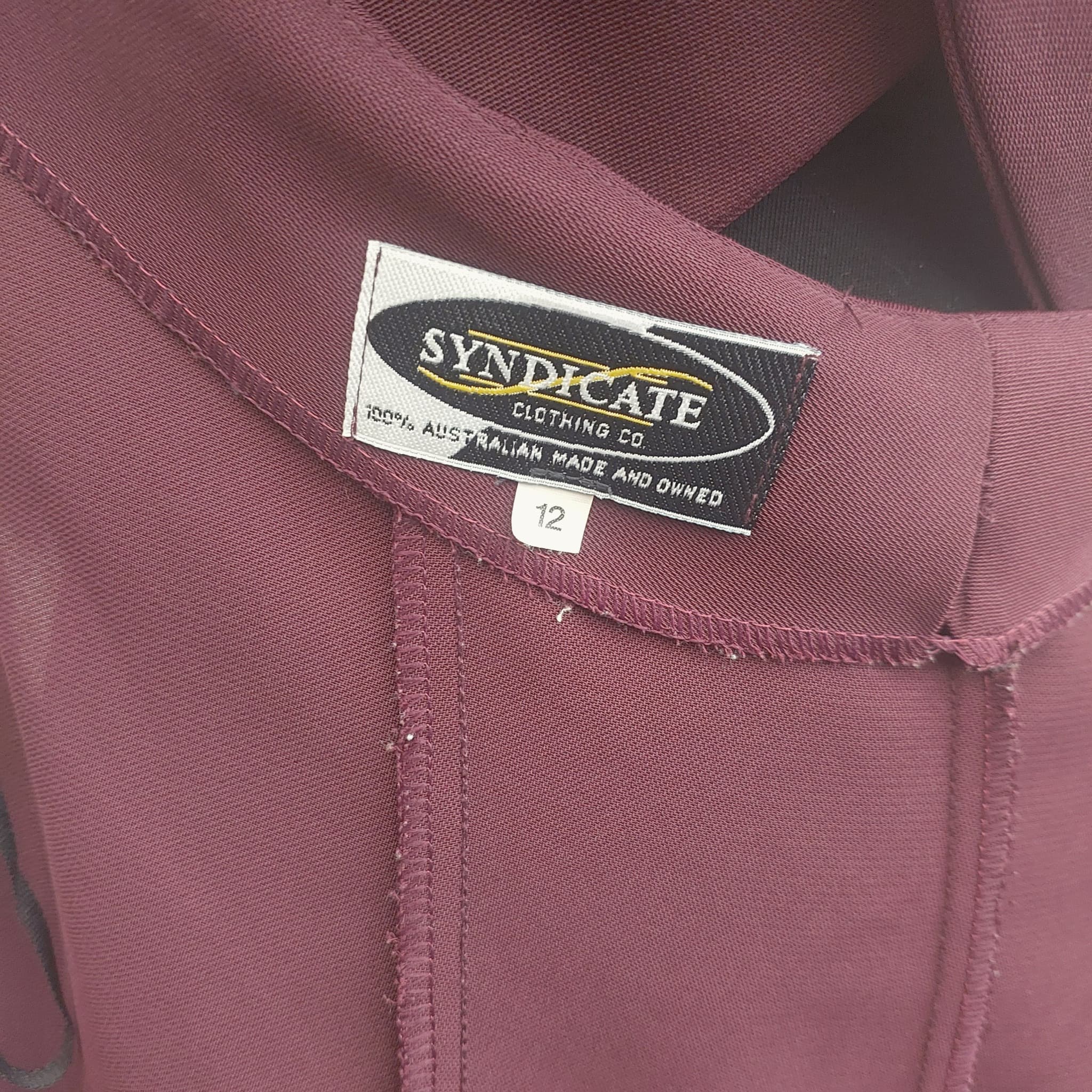 Syndicate Clothing Co. Sleeveless Blazer Vest Burgundy Size 12 — photo 4 of 9