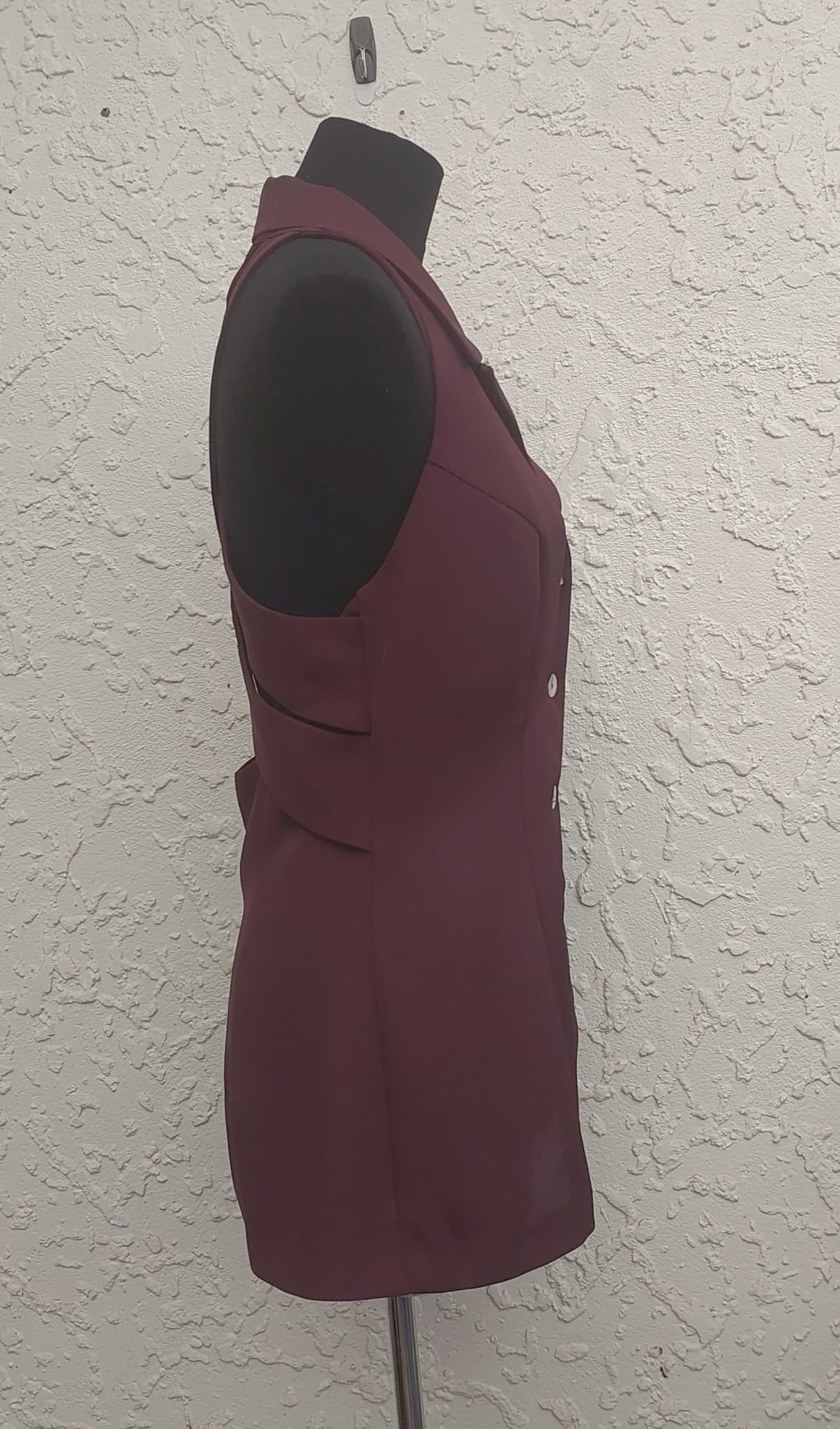Syndicate Clothing Co. Sleeveless Blazer Vest Burgundy Size 12 — photo 7 of 9