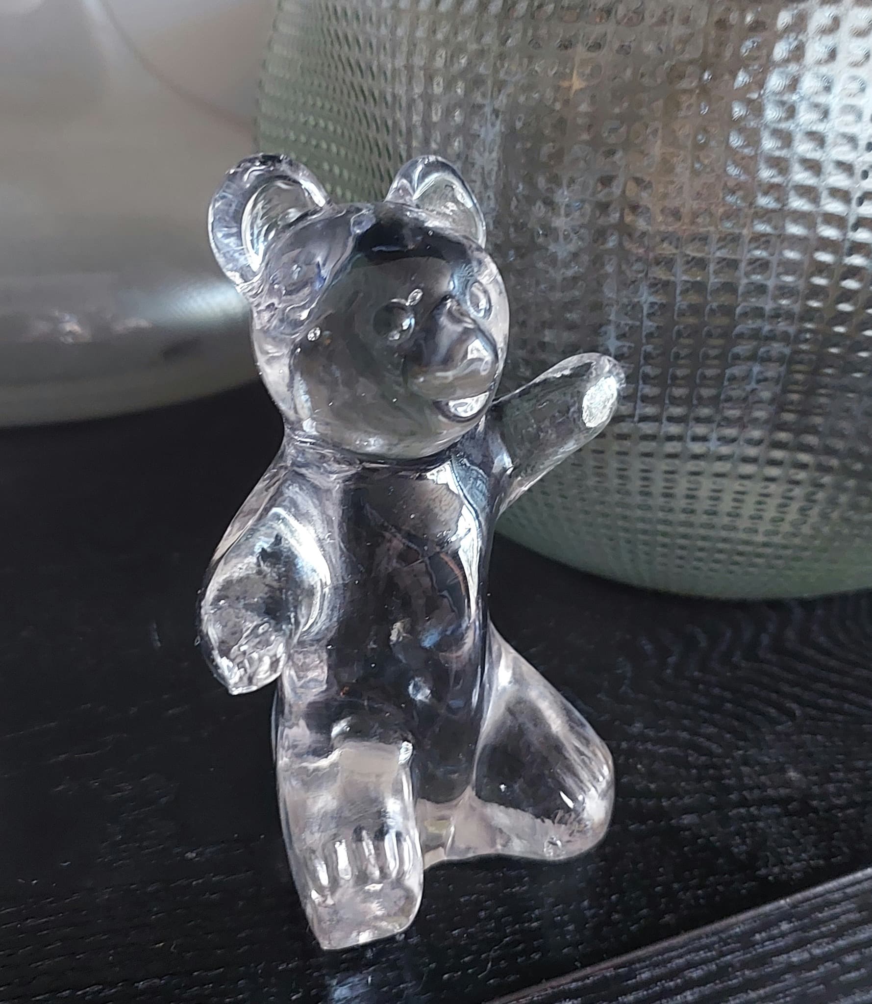 Unbranded Clear Crystal Bear Figurine, Handmade Glass Ornament — photo 1 of 9