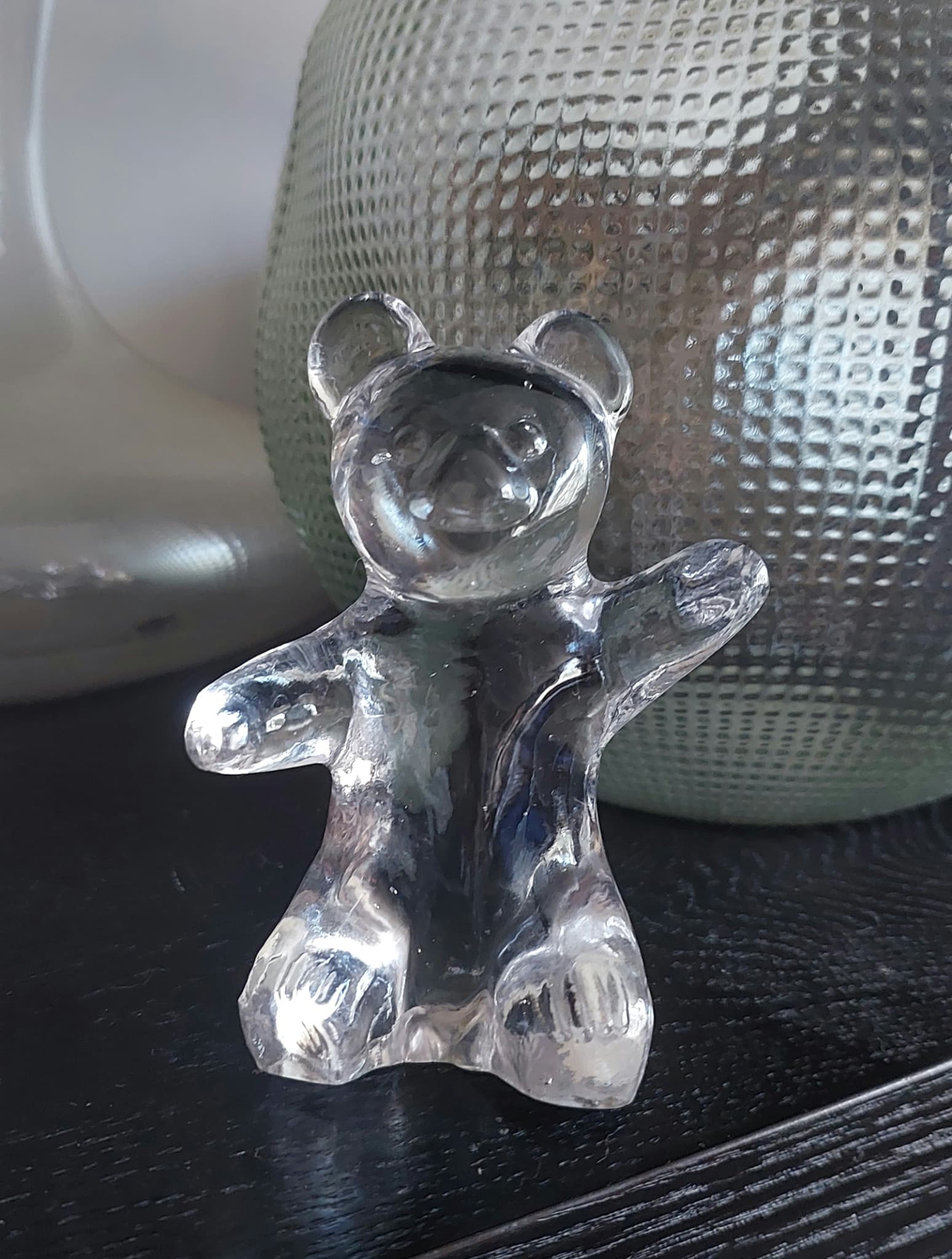 Unbranded Clear Crystal Bear Figurine, Handmade Glass Ornament — photo 2 of 9