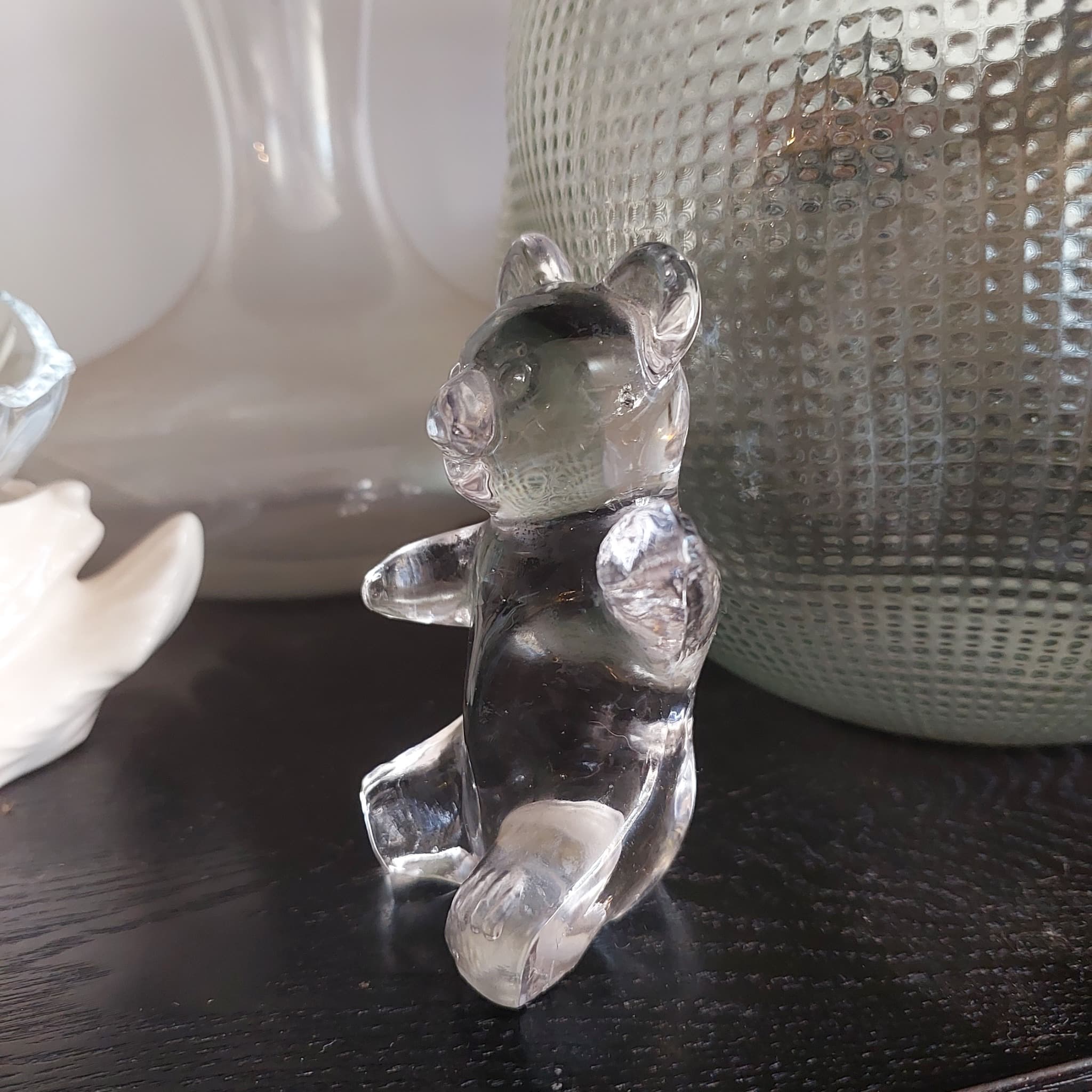 Unbranded Clear Crystal Bear Figurine, Handmade Glass Ornament — photo 3 of 9