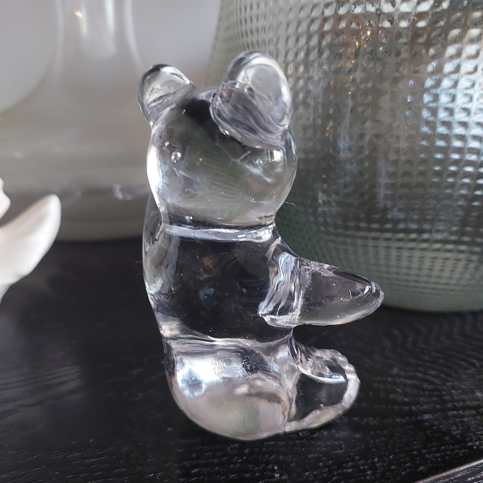 Unbranded Clear Crystal Bear Figurine, Handmade Glass Ornament — photo 8 of 9