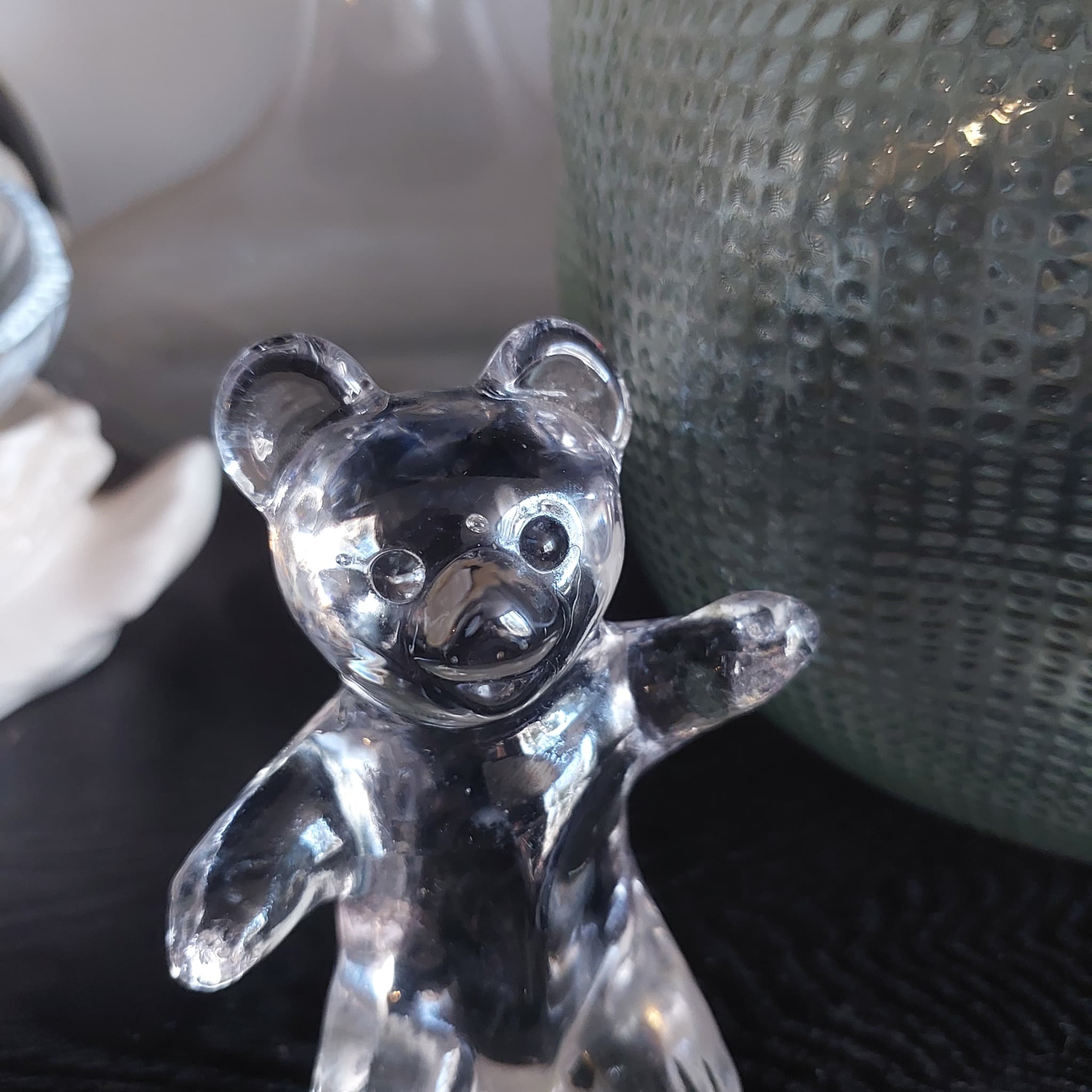 Unbranded Clear Crystal Bear Figurine, Handmade Glass Ornament — photo 4 of 9