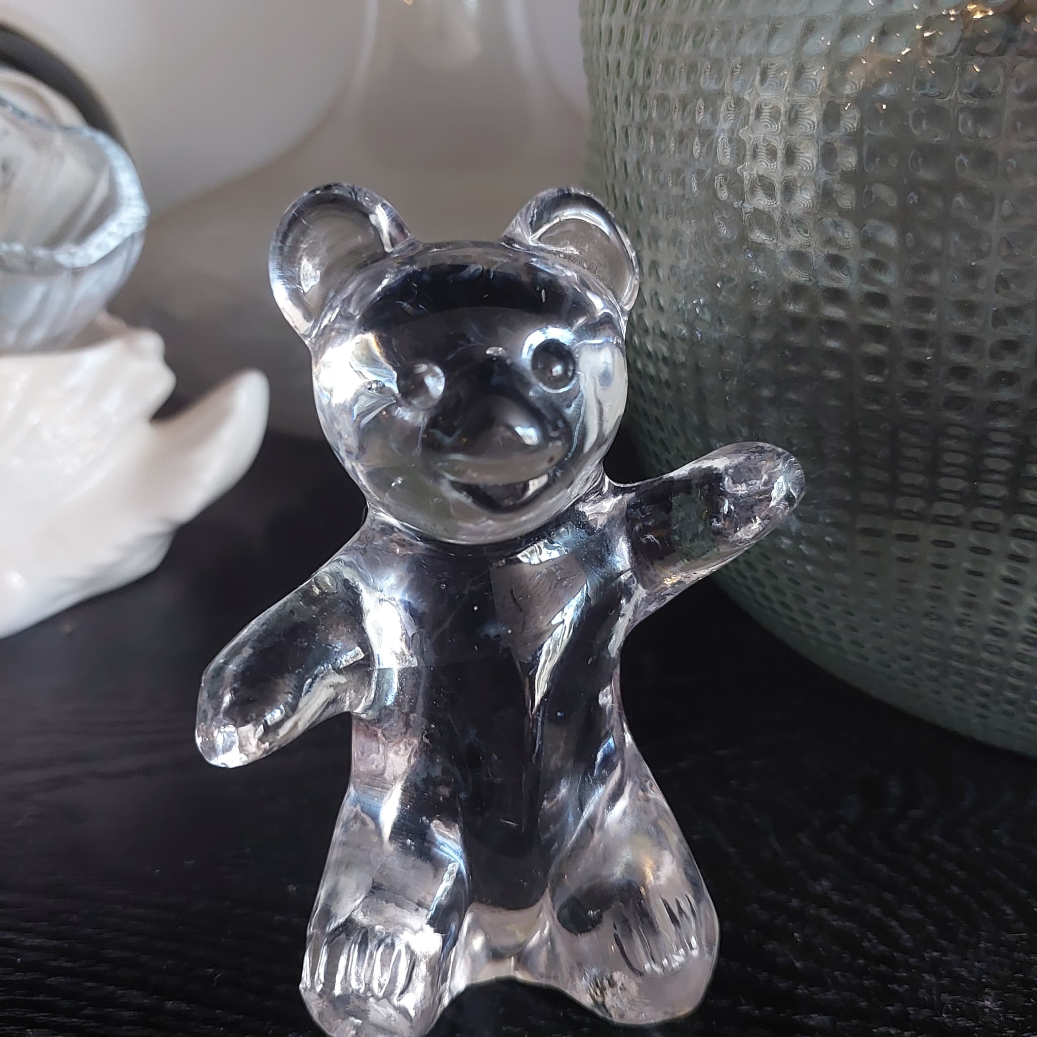 Unbranded Clear Crystal Bear Figurine, Handmade Glass Ornament — photo 5 of 9