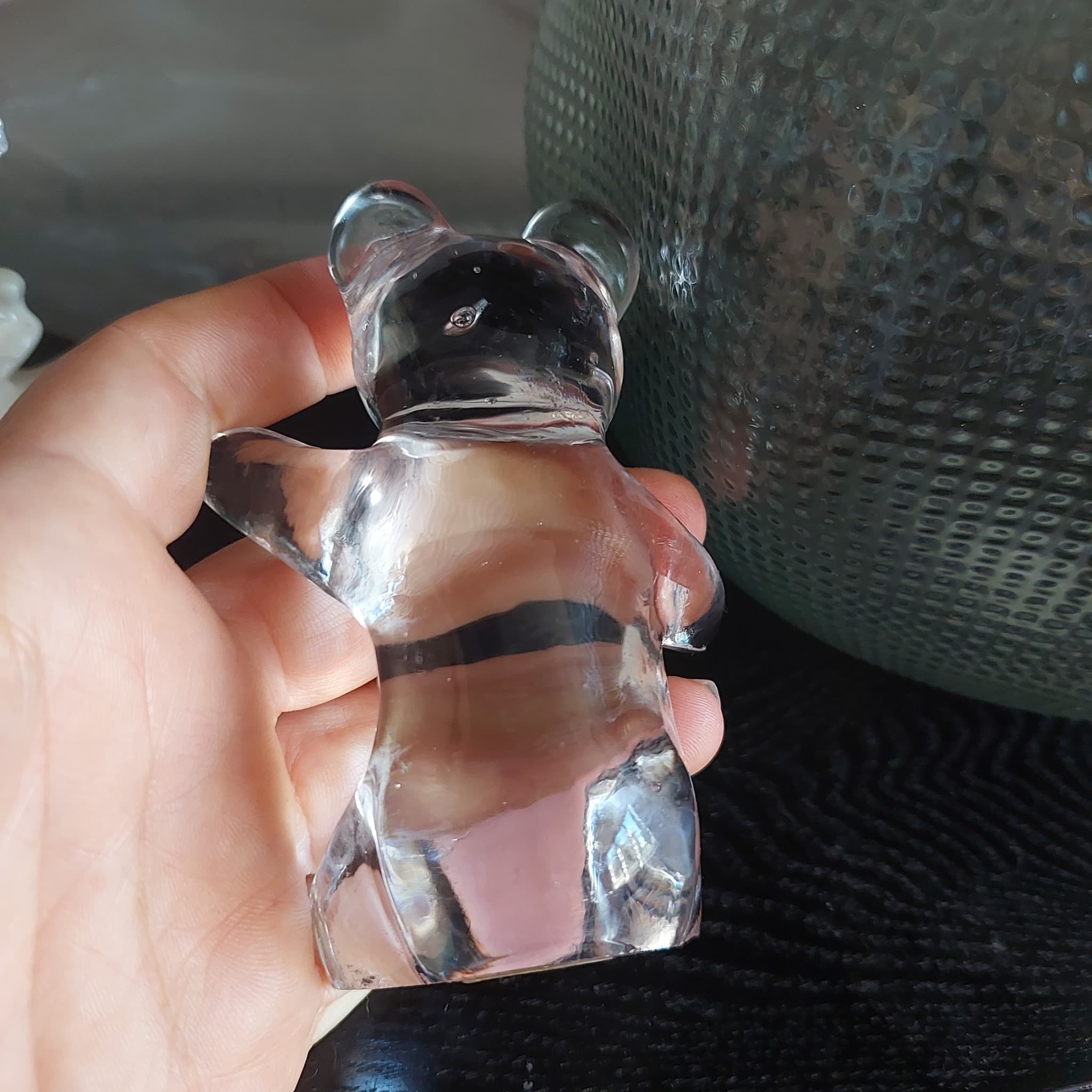Unbranded Clear Crystal Bear Figurine, Handmade Glass Ornament — photo 9 of 9