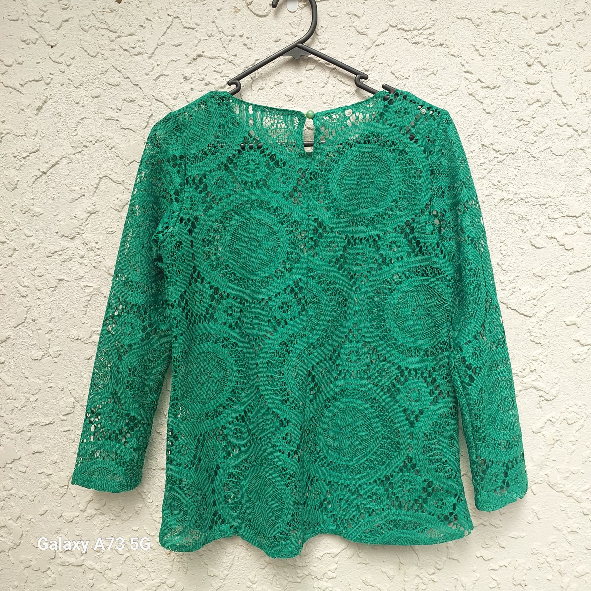 Unbranded Green Lace Long Sleeve Blouse, size unknown — photo 2 of 8