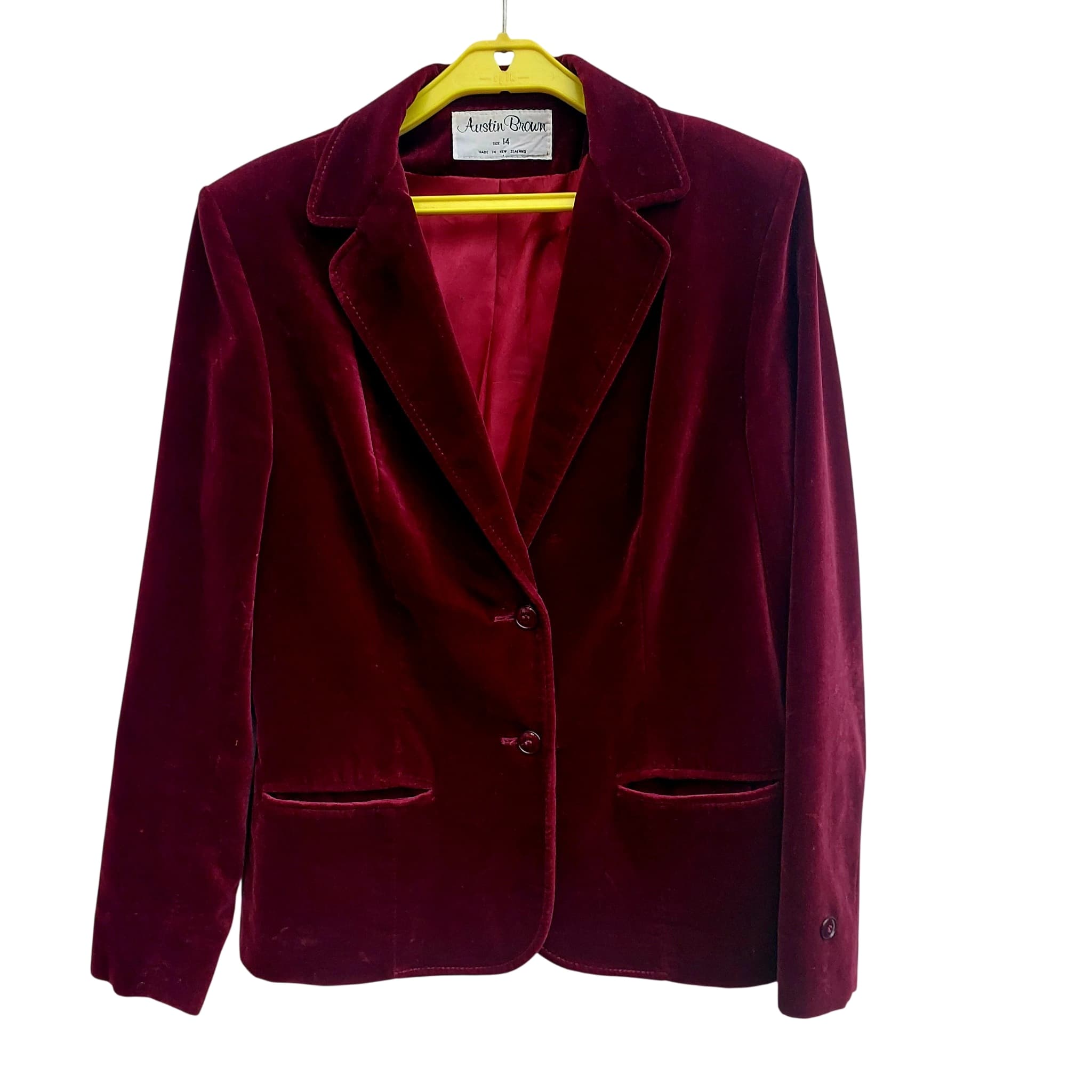 Vintage Austin Brown Burgundy Velvet Blazer — photo 1 of 10
